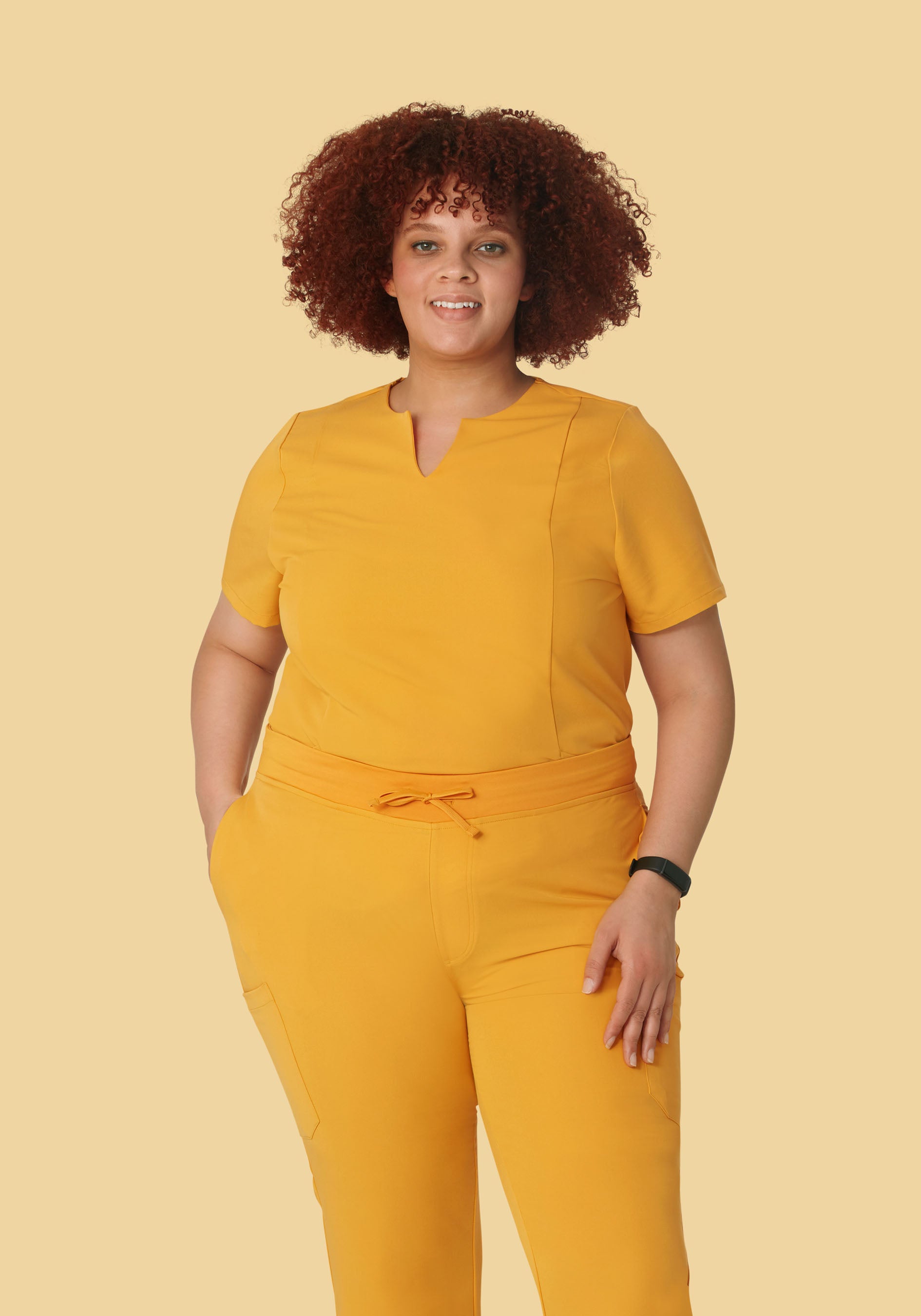 5 Pocket Notch Neck Top Honey