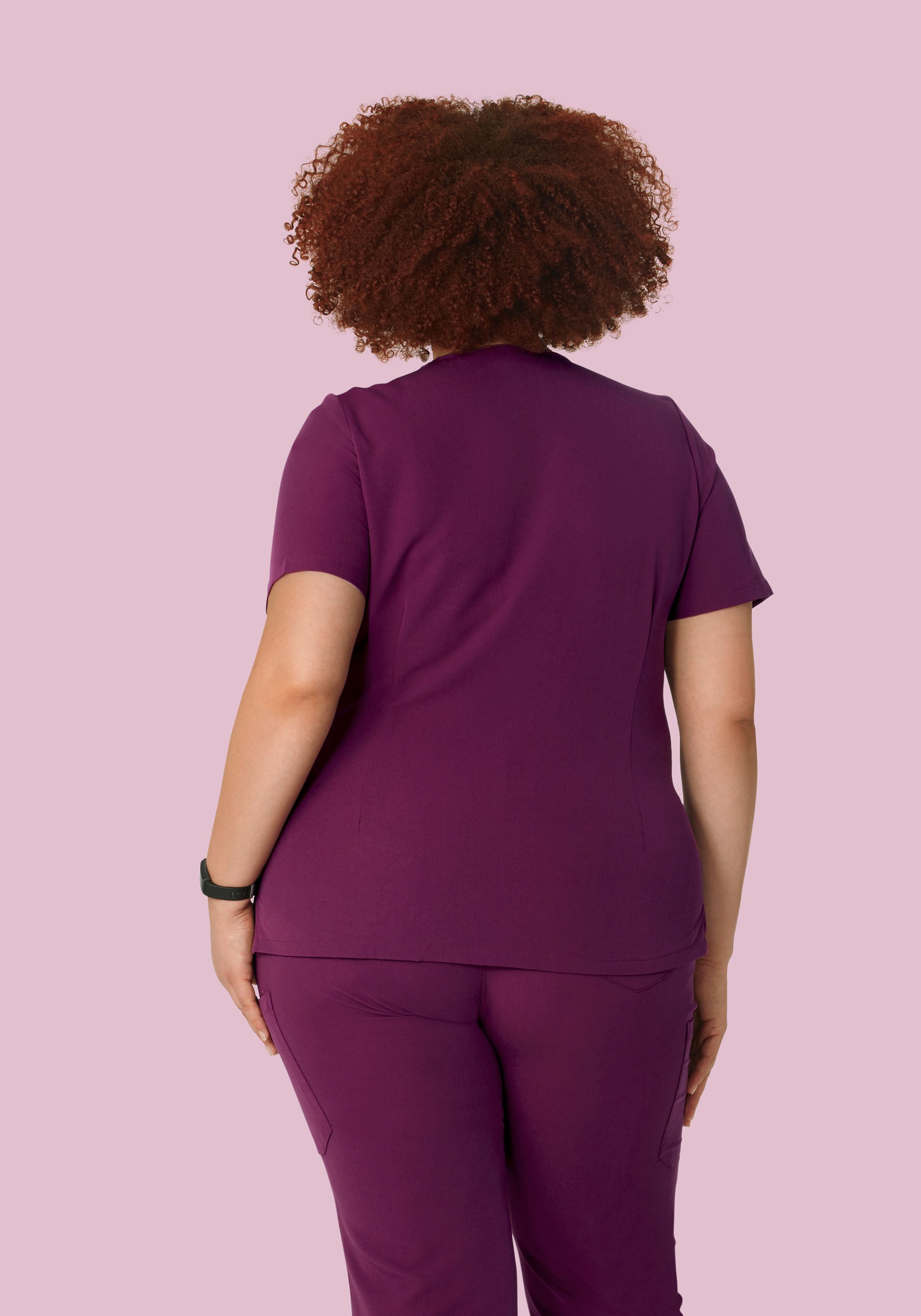 5 Pocket Notch Neck Top Plum