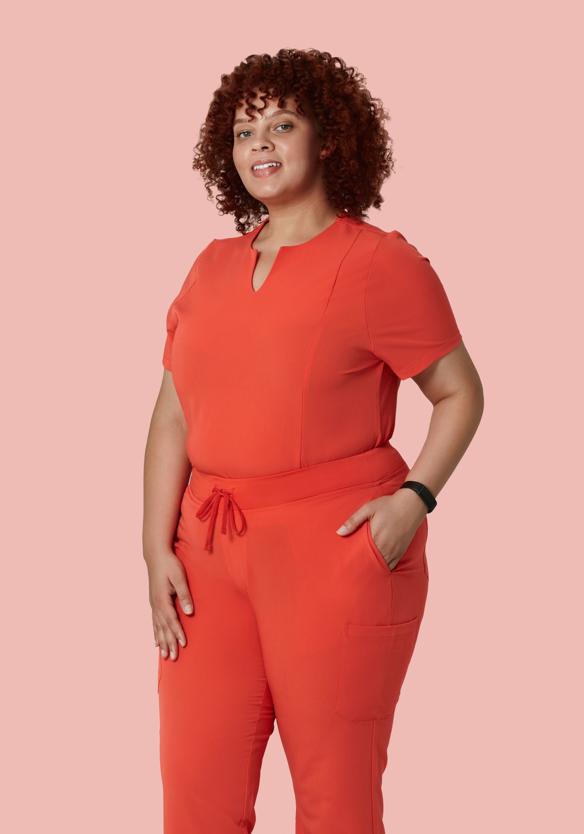 5 Pocket Notch Neck Top Terracotta