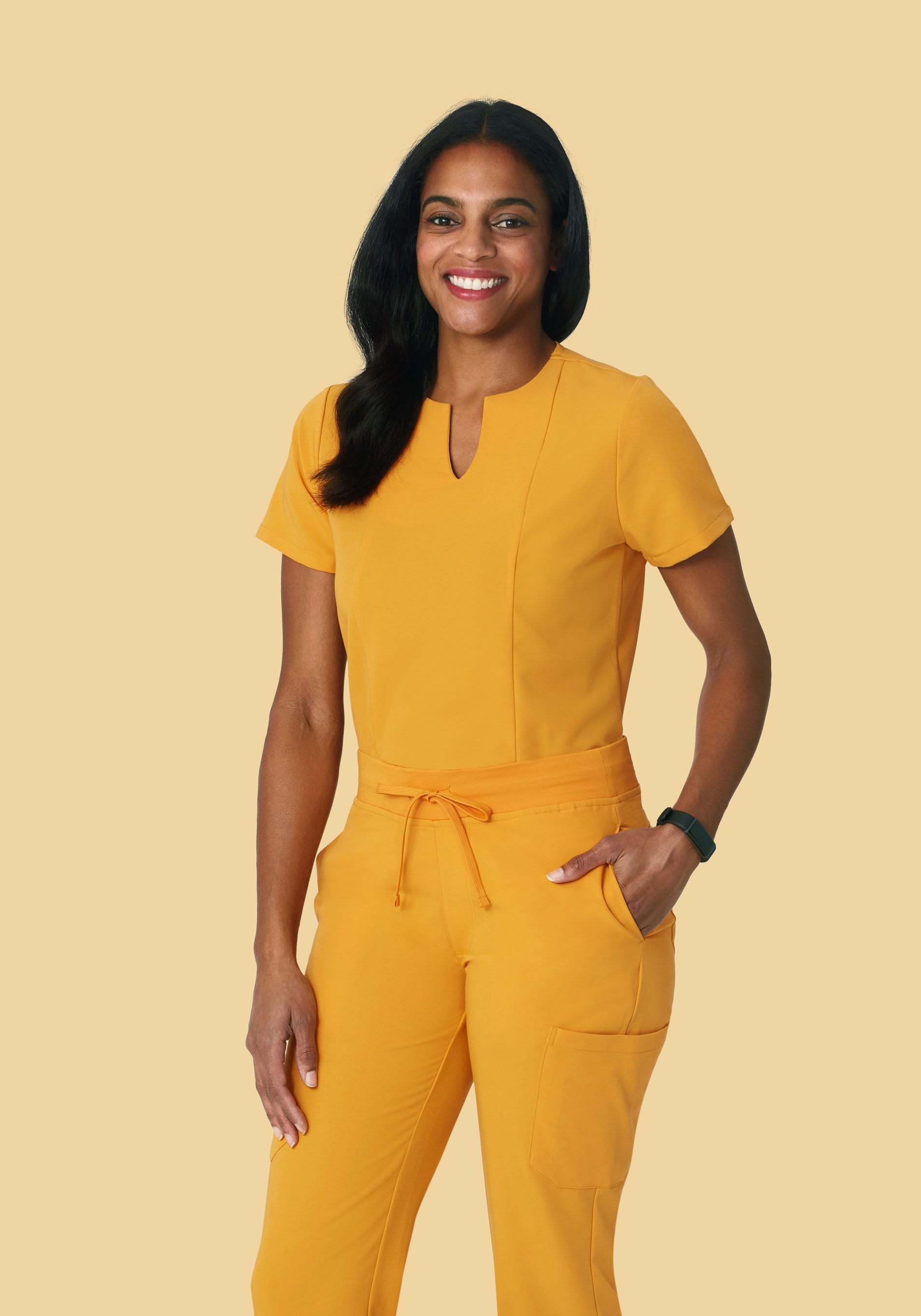 5 Pocket Notch Neck Top Honey