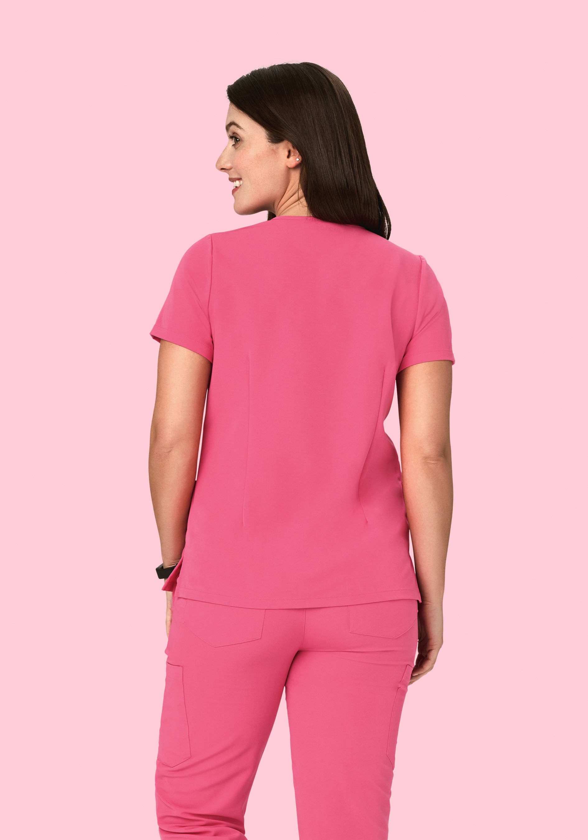 5 Pocket Notch Neck Top Bubblegum