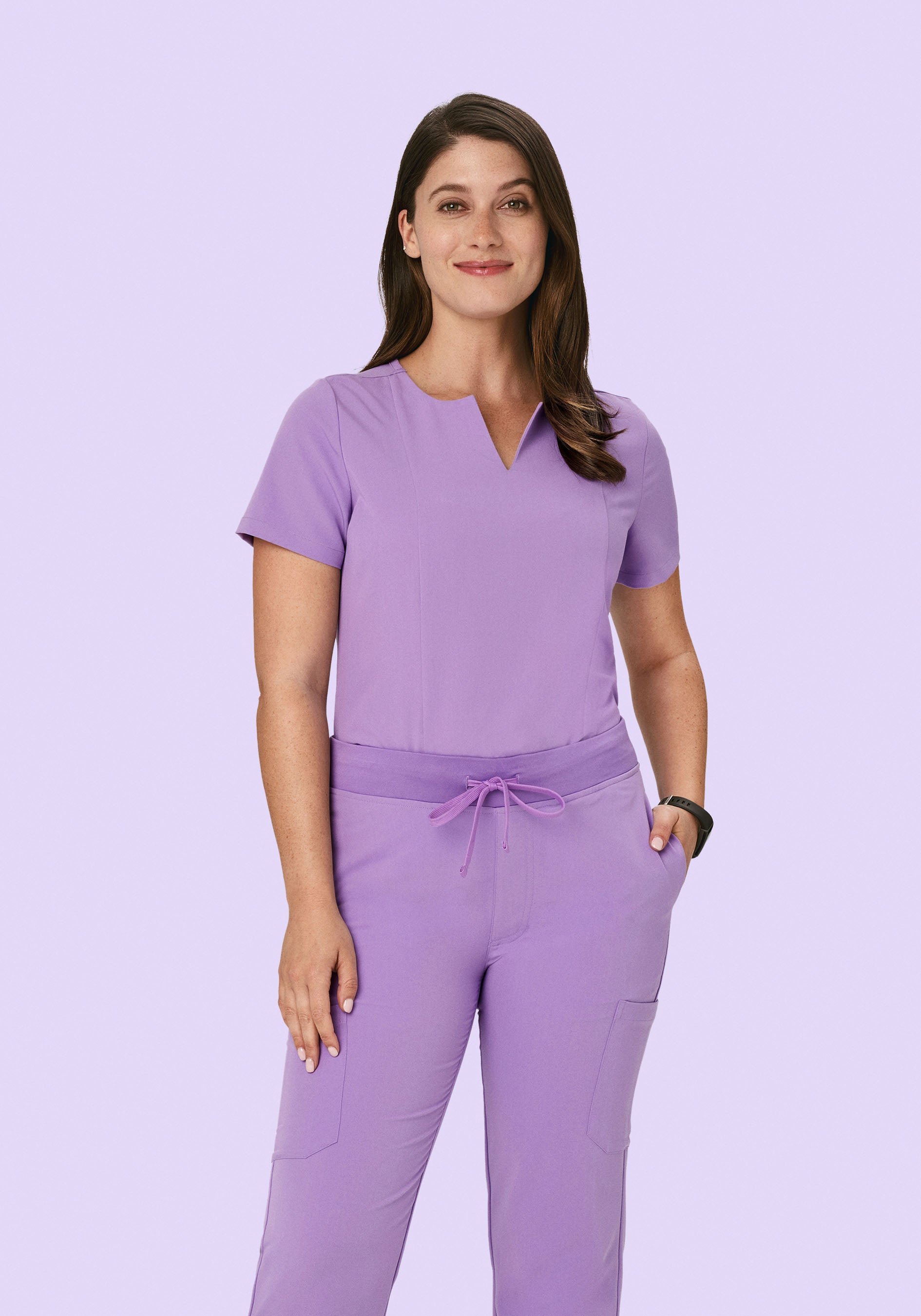 5 Pocket Notch Neck Top Lavender