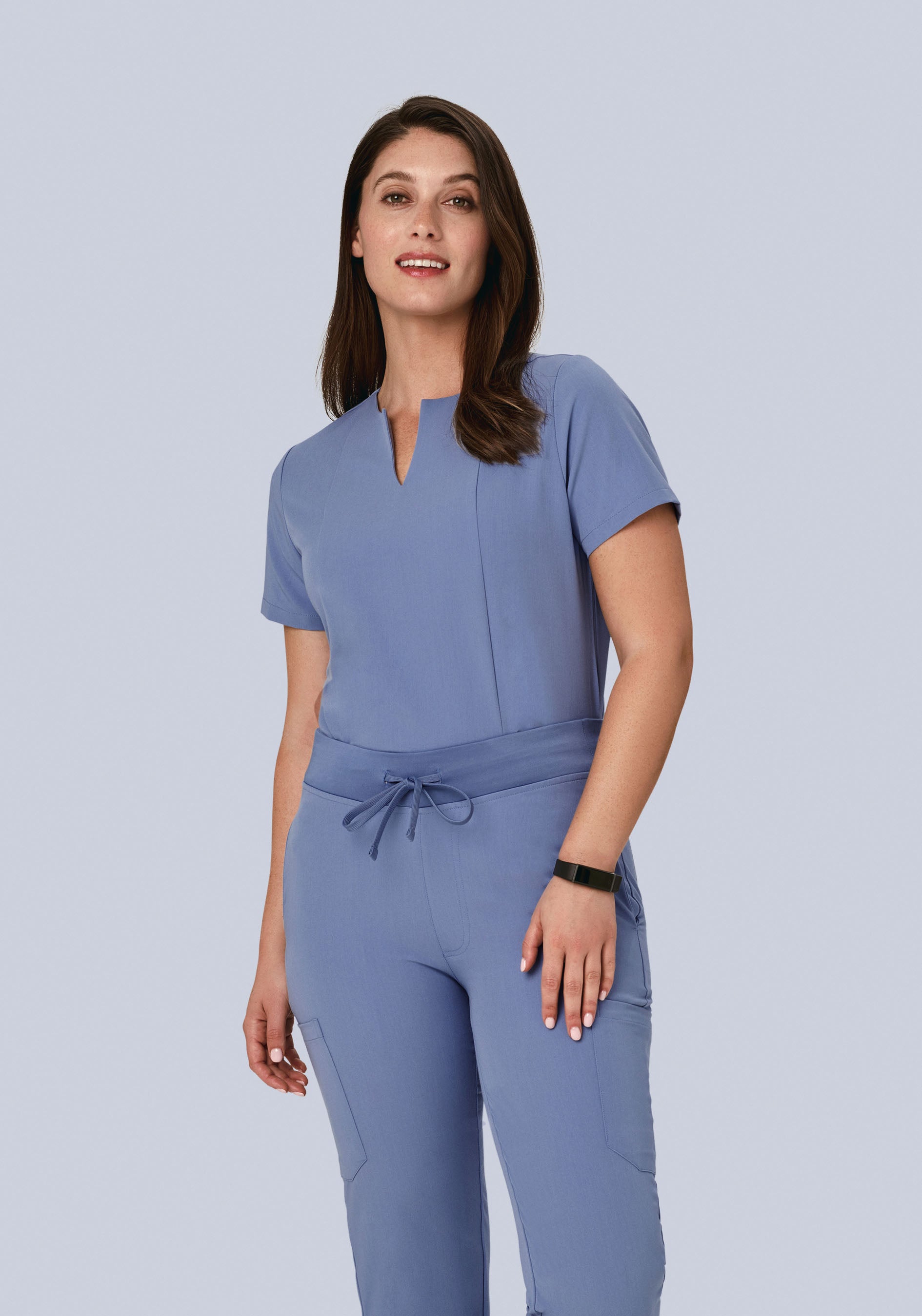 5 Pocket Notch Neck Top Periwinkle