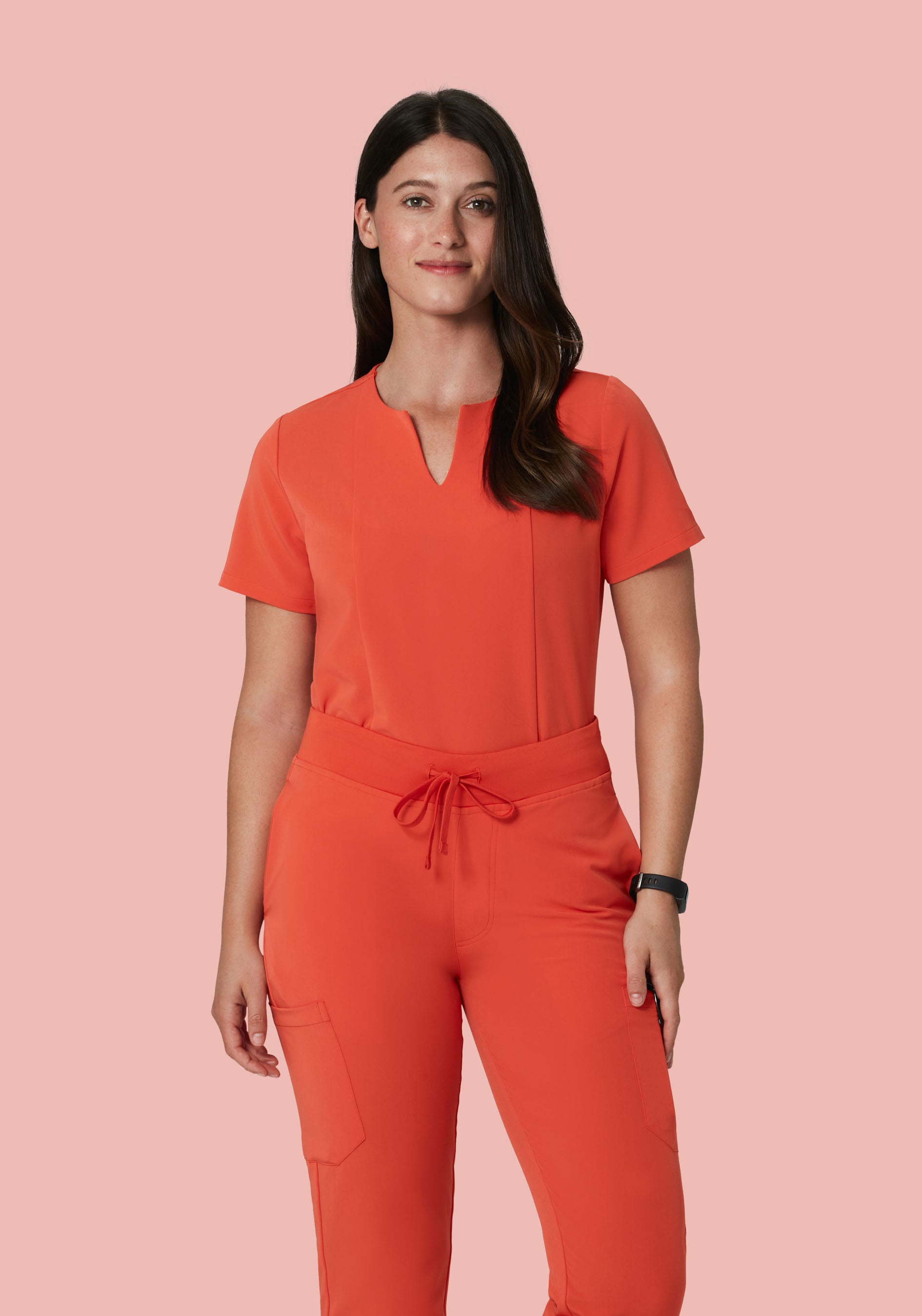 5 Pocket Notch Neck Top Terracotta