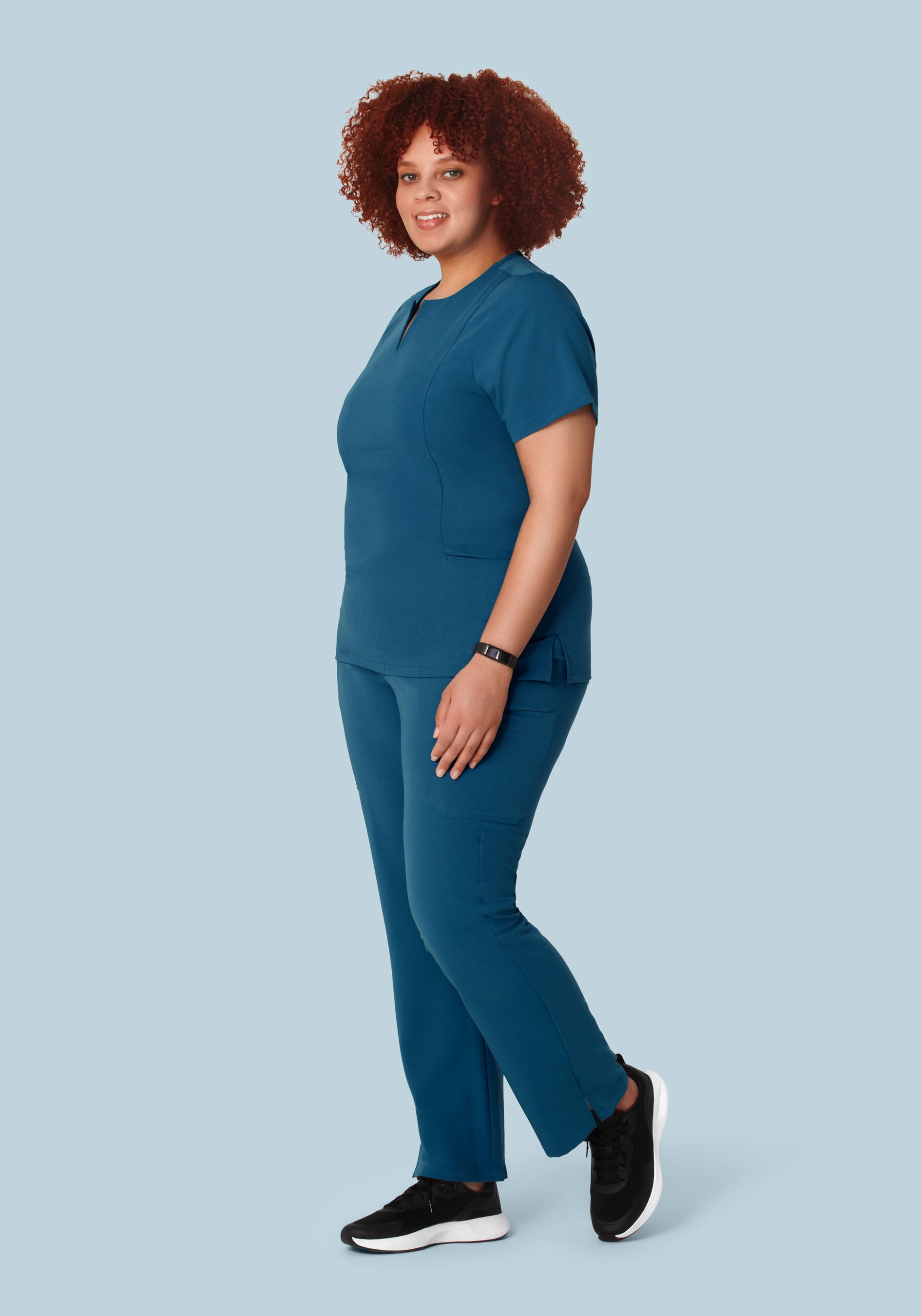 5 Pocket Notch Neck Top Harbor Blue