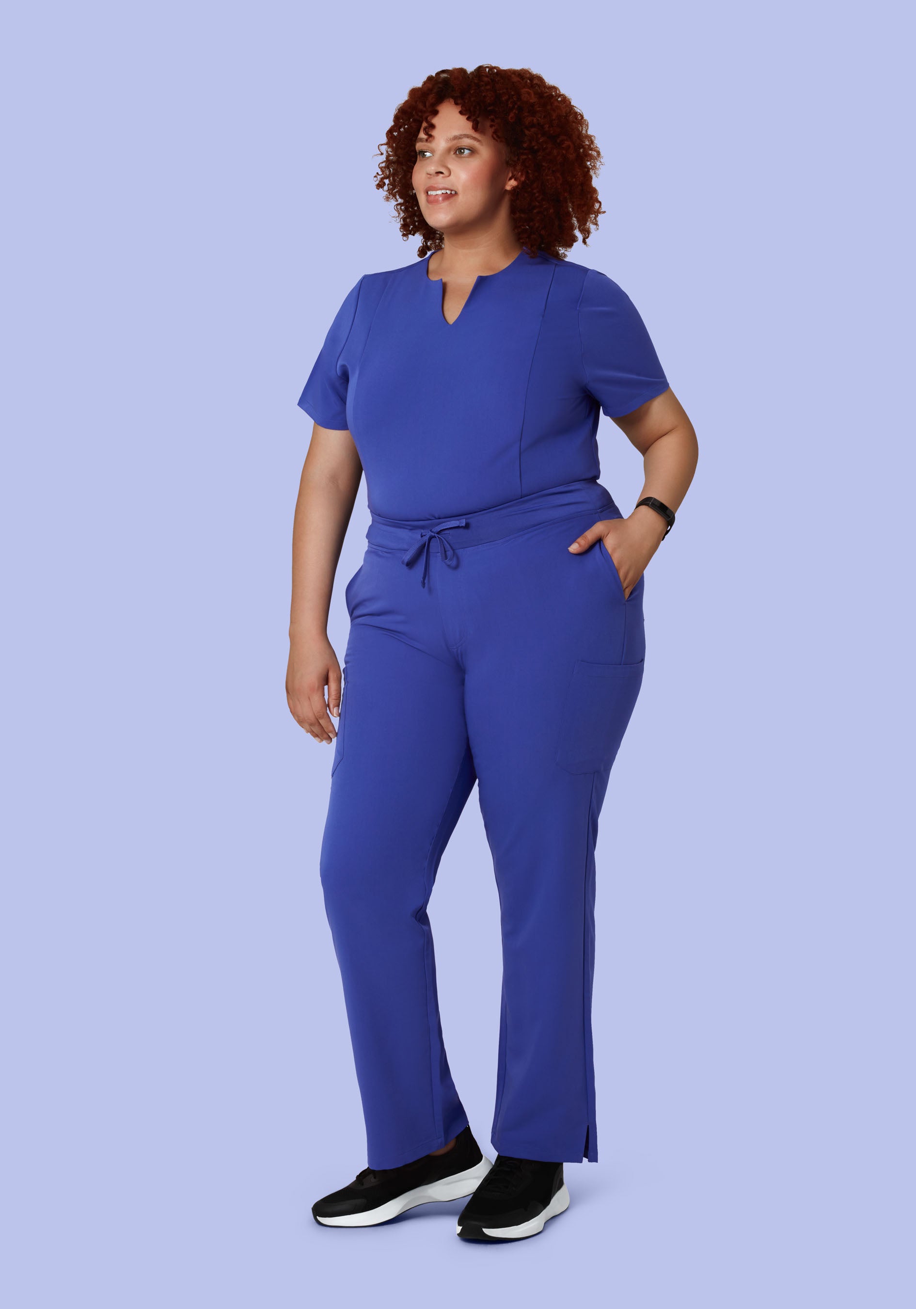 5 Pocket Notch Neck Top Very Peri