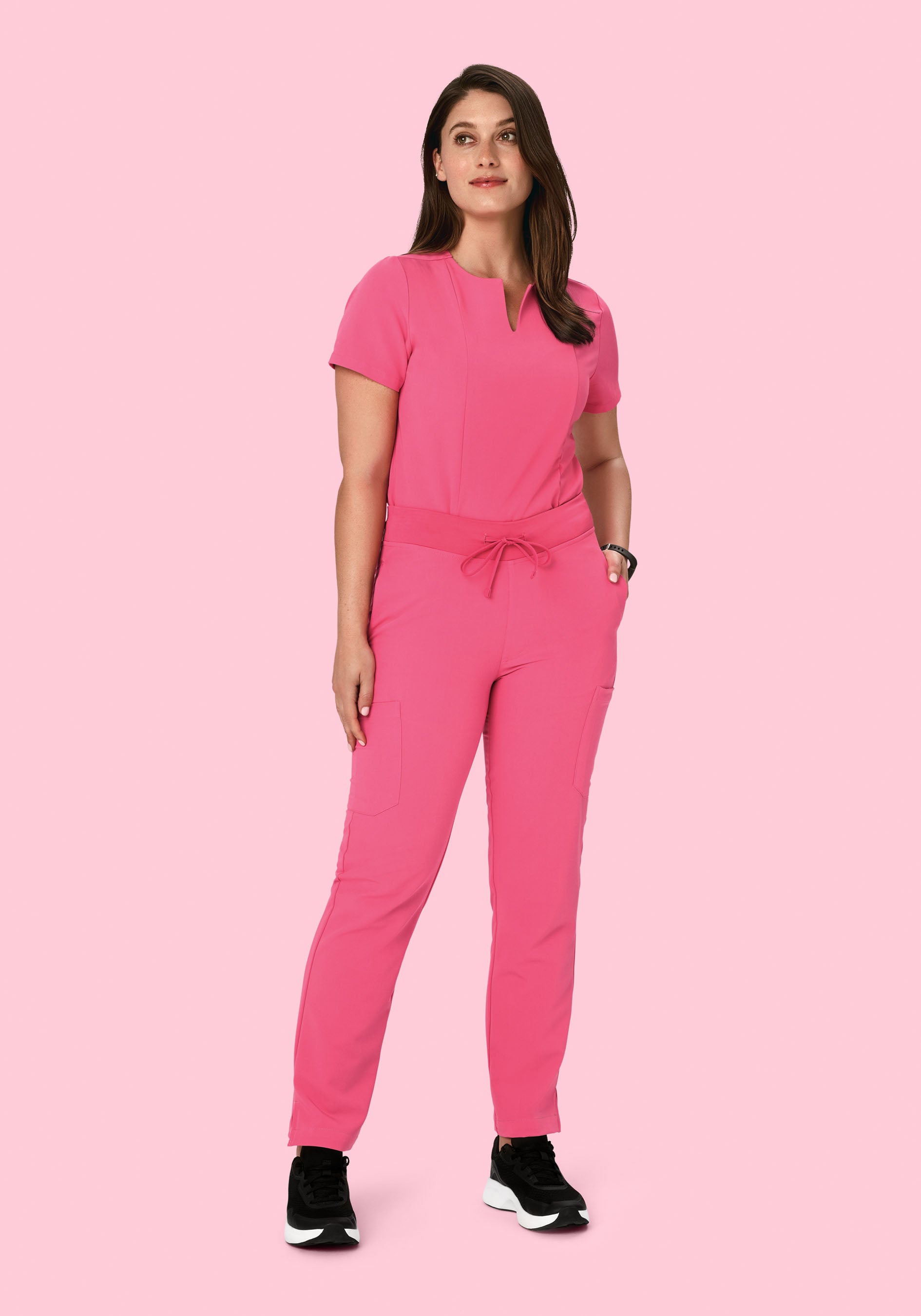5 Pocket Notch Neck Top Bubblegum