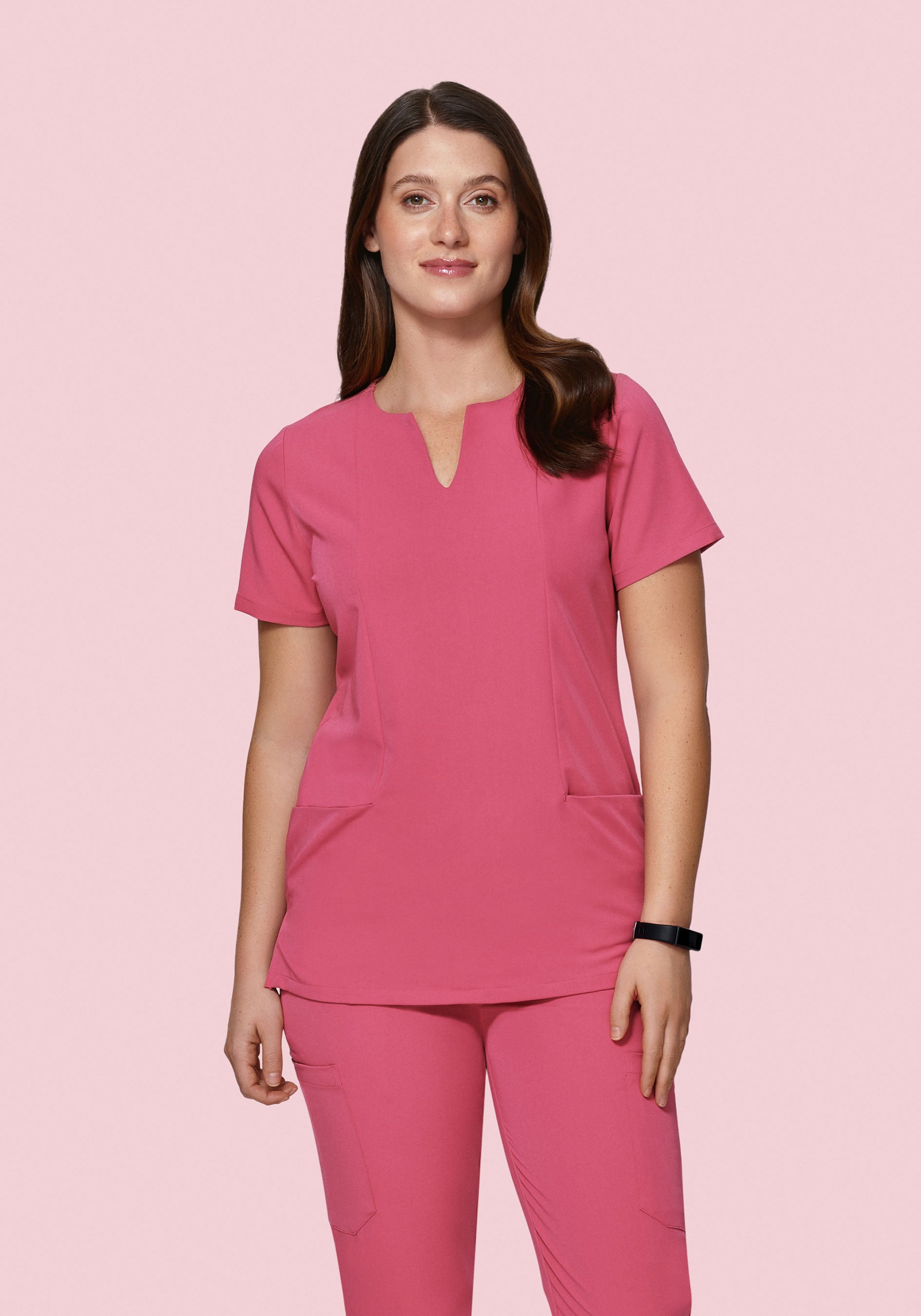 5 Pocket Notch Neck Top Jaipur Pink