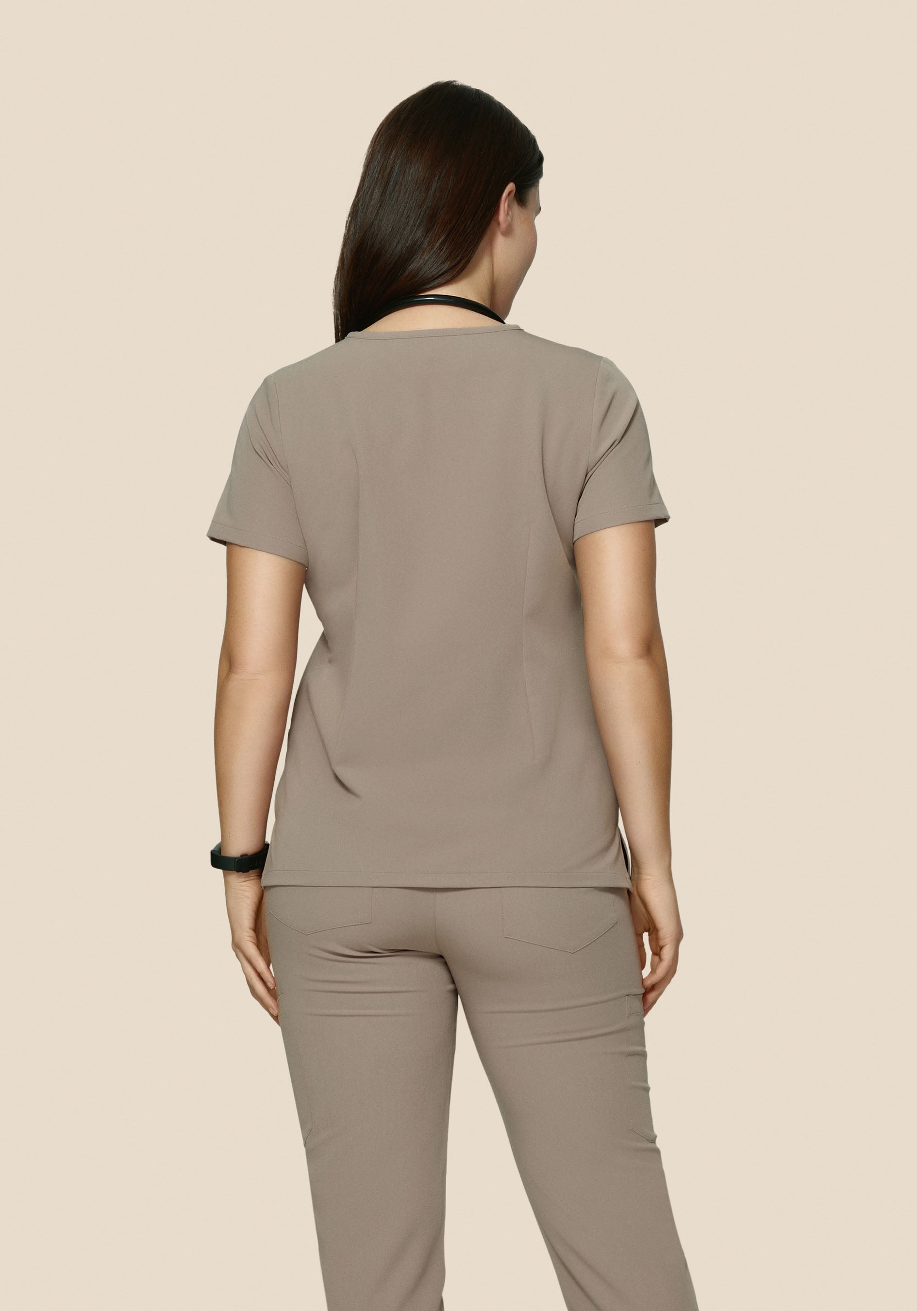 5 Pocket Notch Neck Top Macchiato