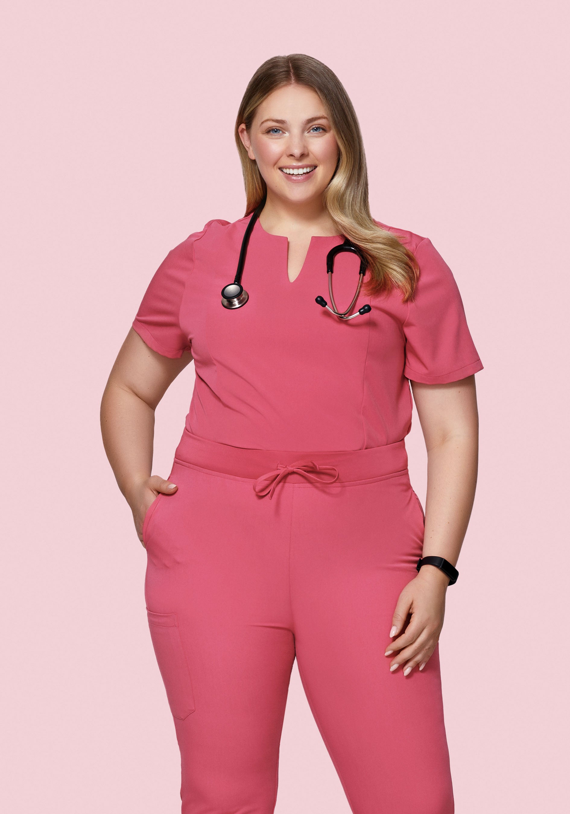 5 Pocket Notch Neck Top Jaipur Pink