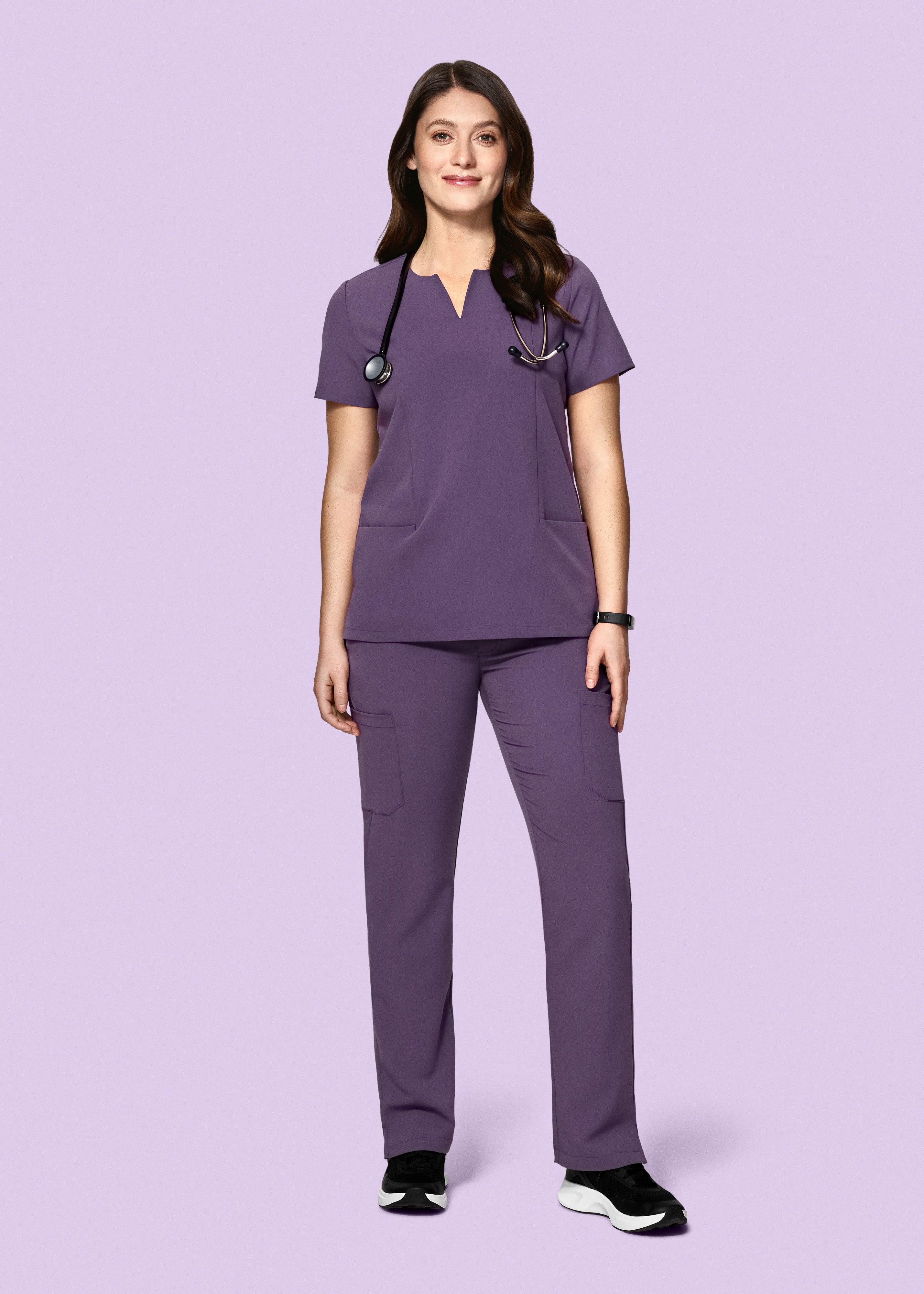 5 Pocket Notch Neck Top Dewberry