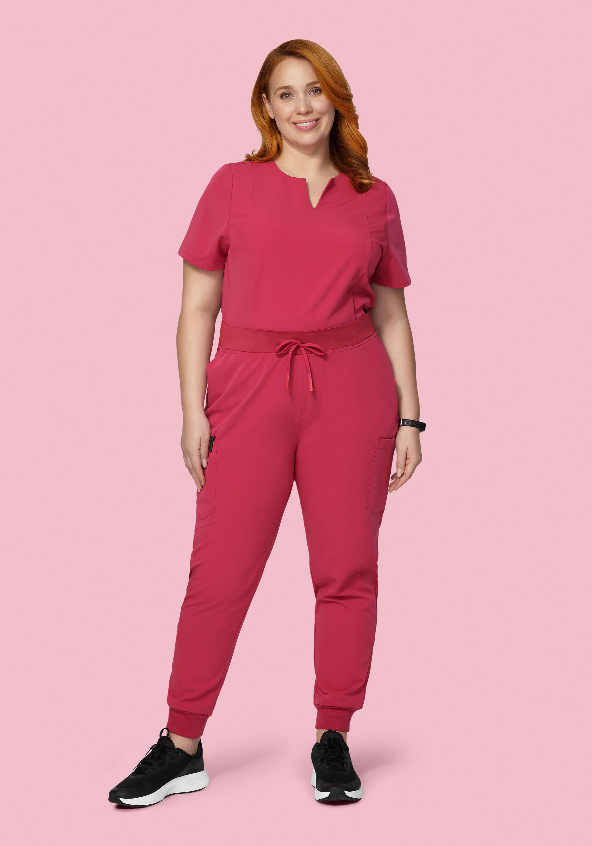 9 Pocket Joggers Deep Rose