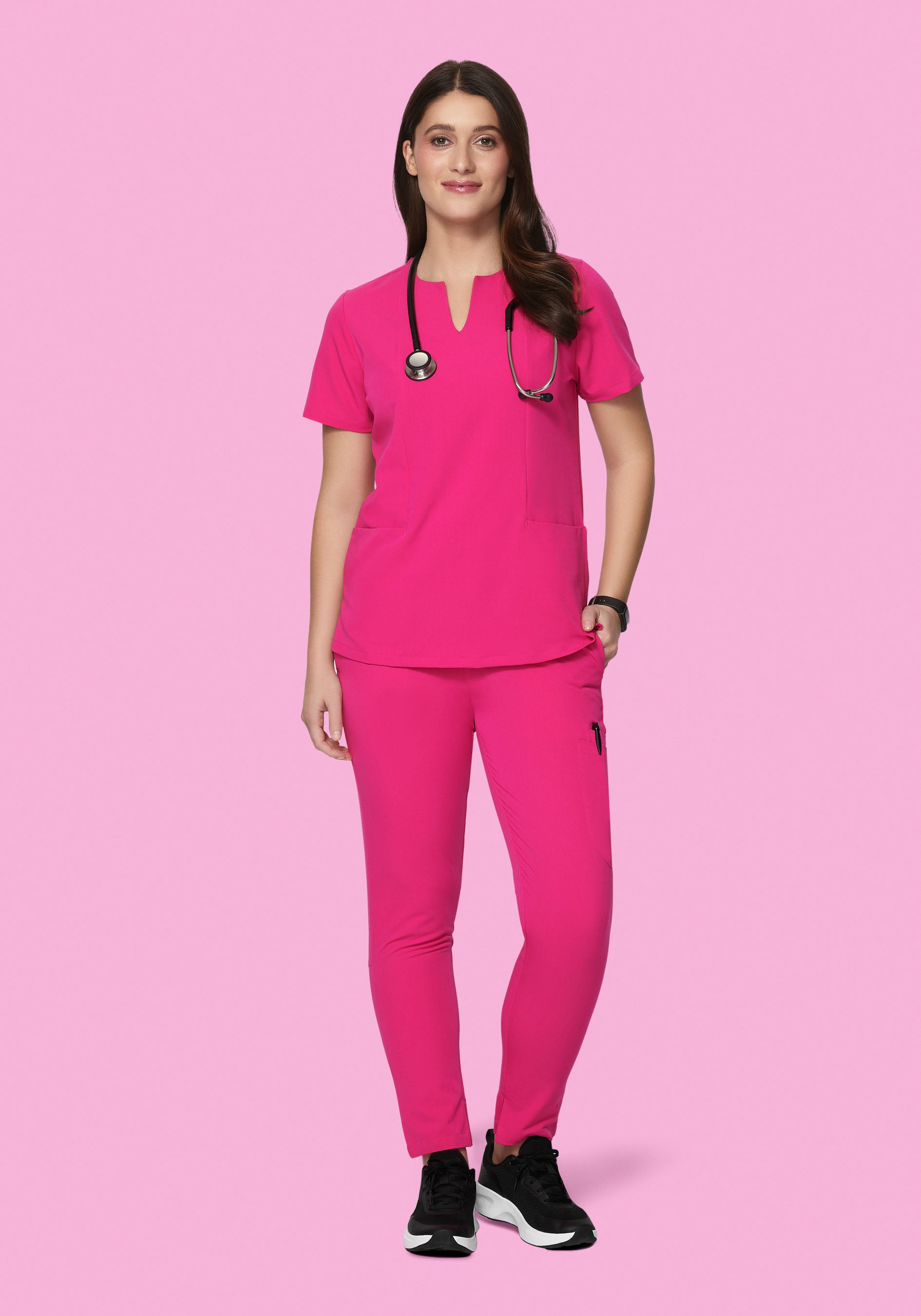 6 Pocket Slim Pants Shocking Pink