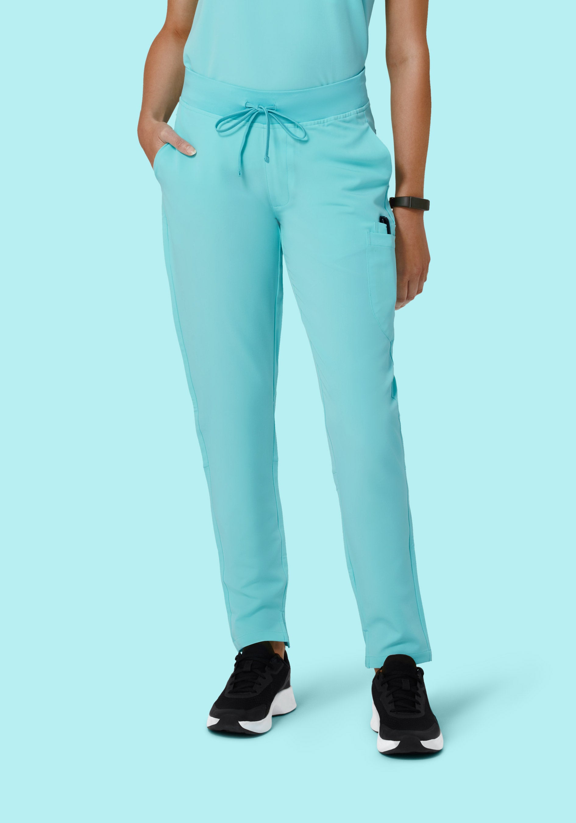 6 Pocket Slim Pants Aqua