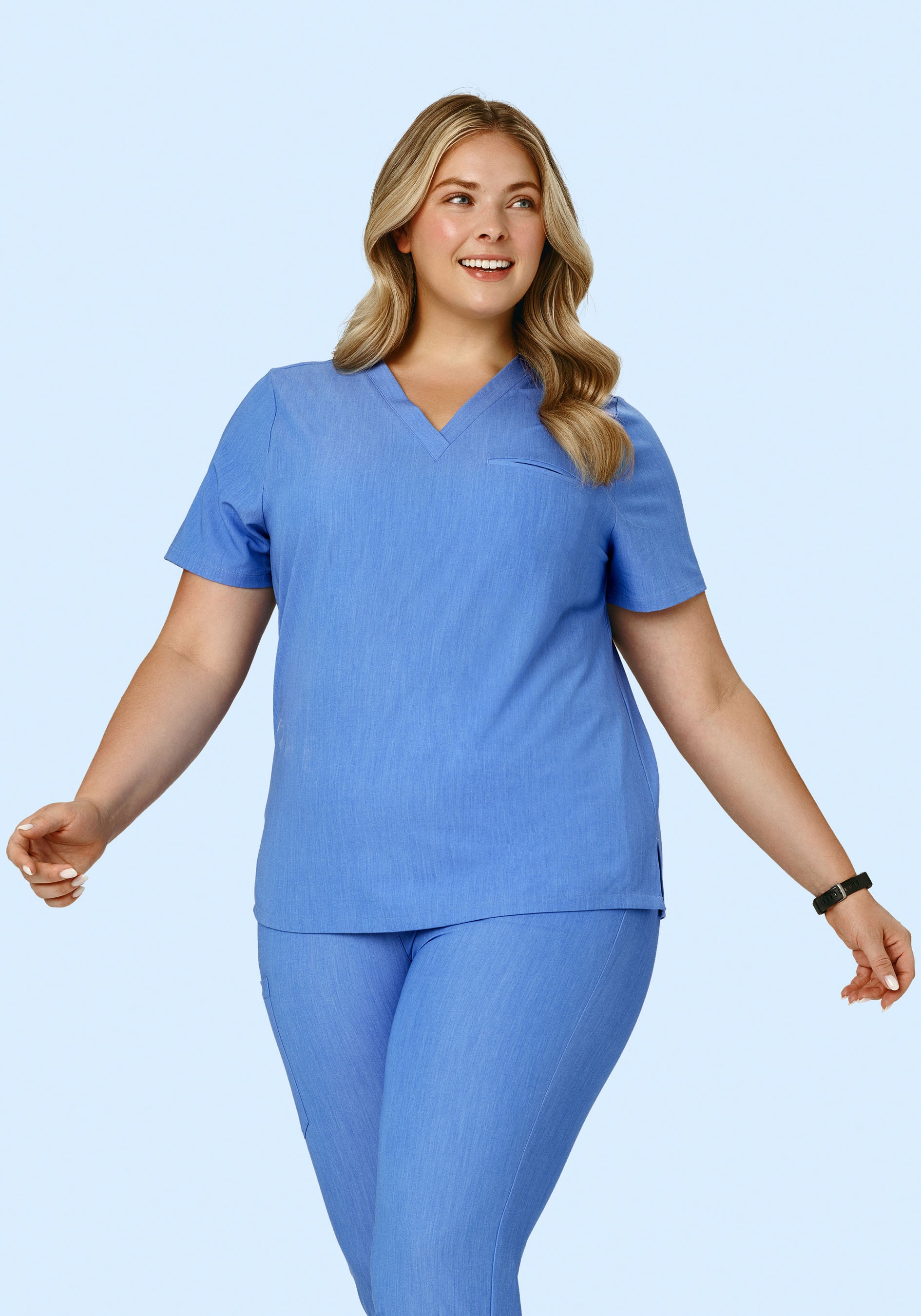 One Pocket Top Heather Blue