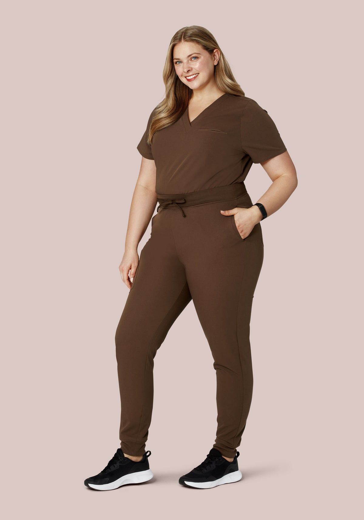 High Waisted Joggers Chocolate Brown