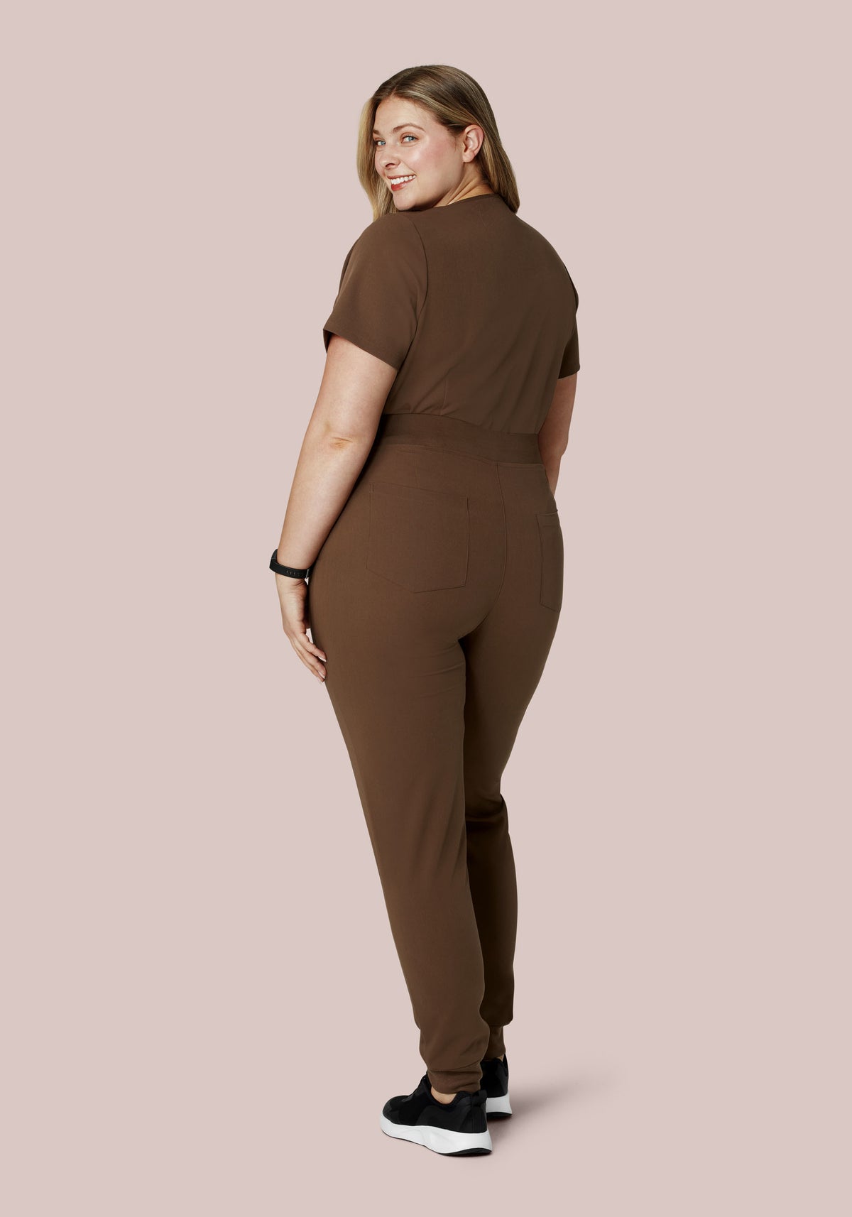 High Waisted Joggers Chocolate Brown