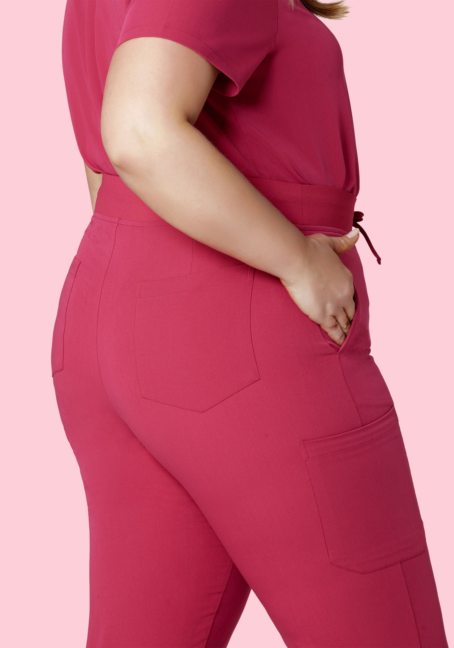 High Waisted Joggers Deep Magenta