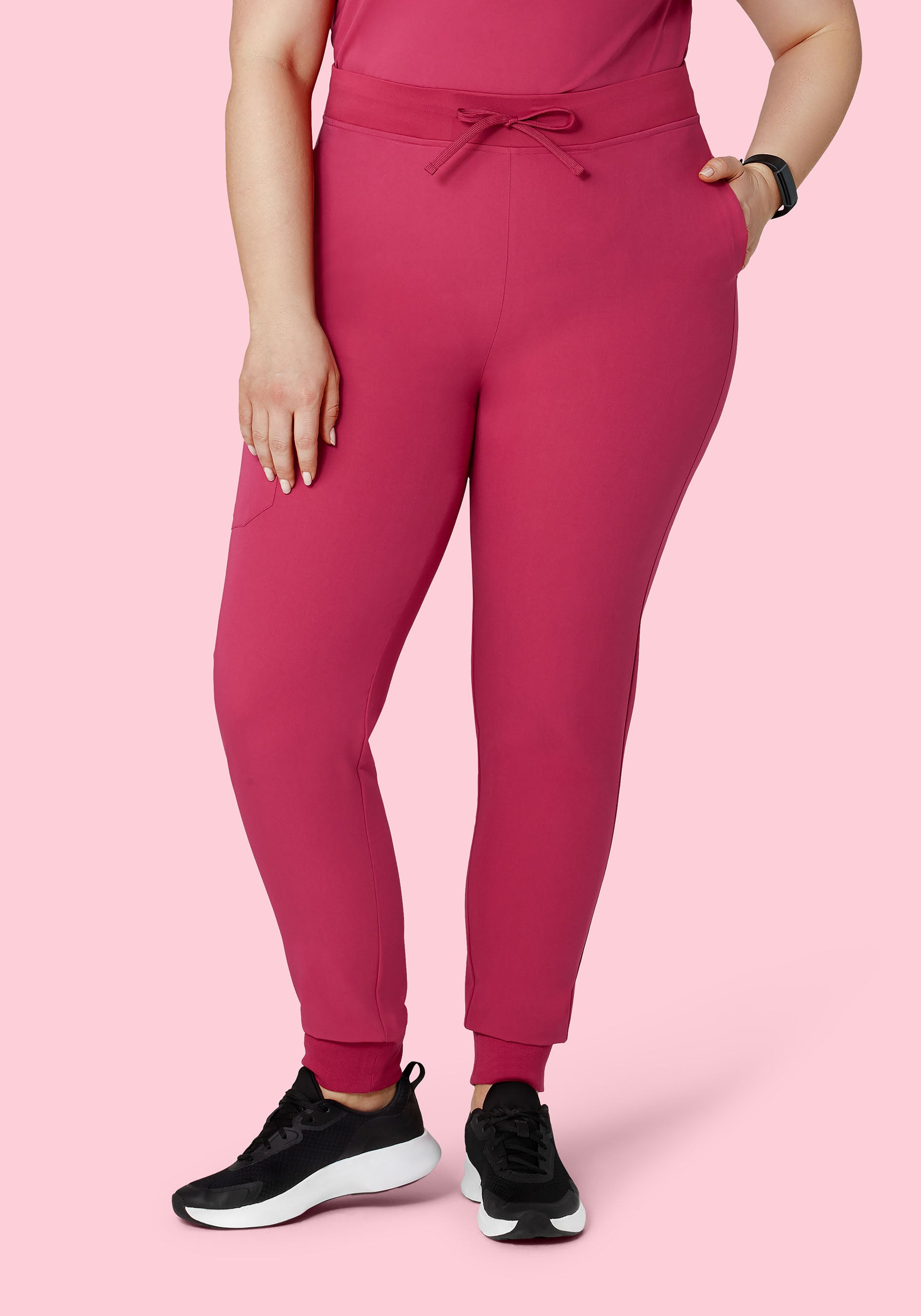 High Waisted Joggers Deep Magenta