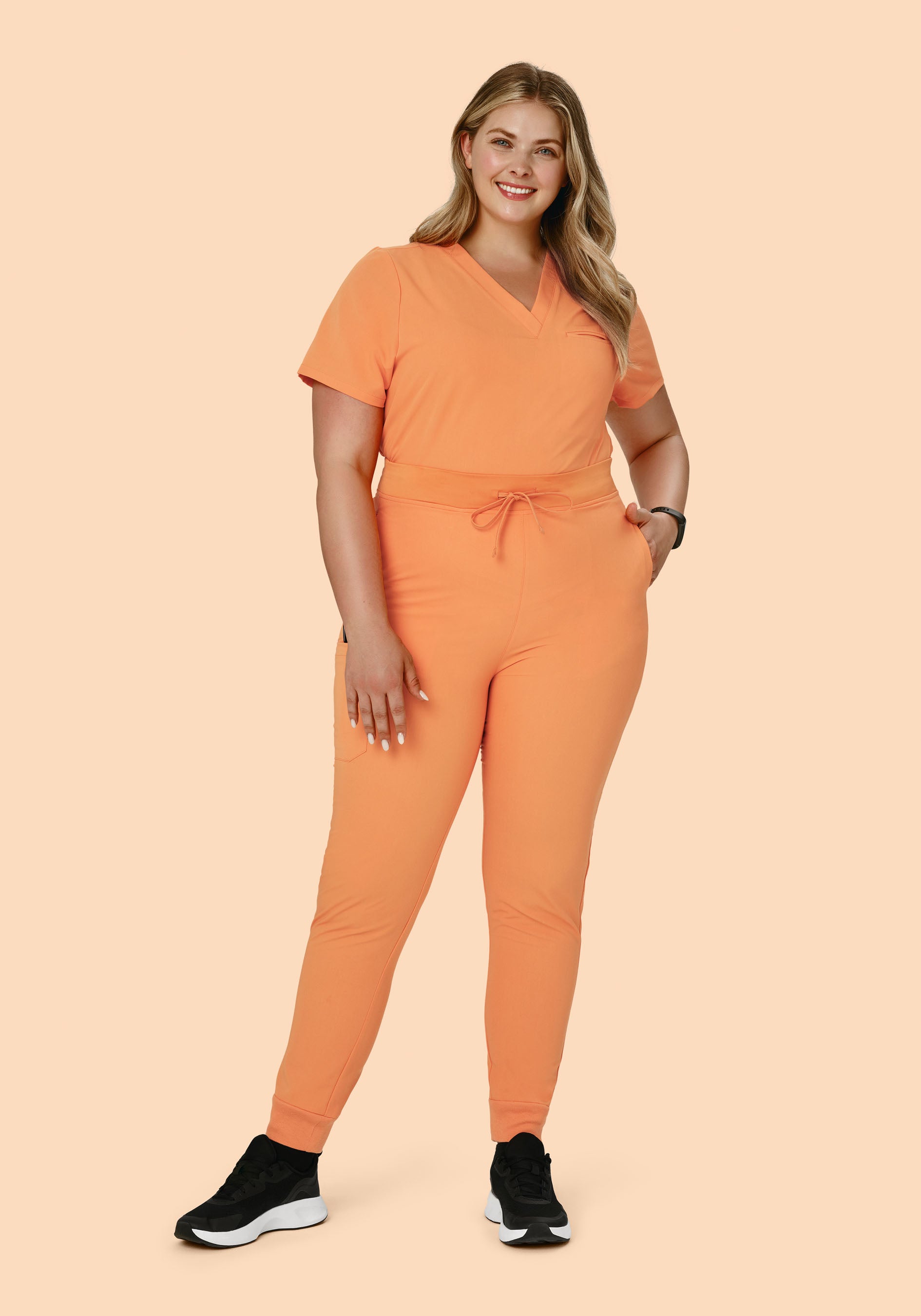 High Waisted Joggers Cantaloupe
