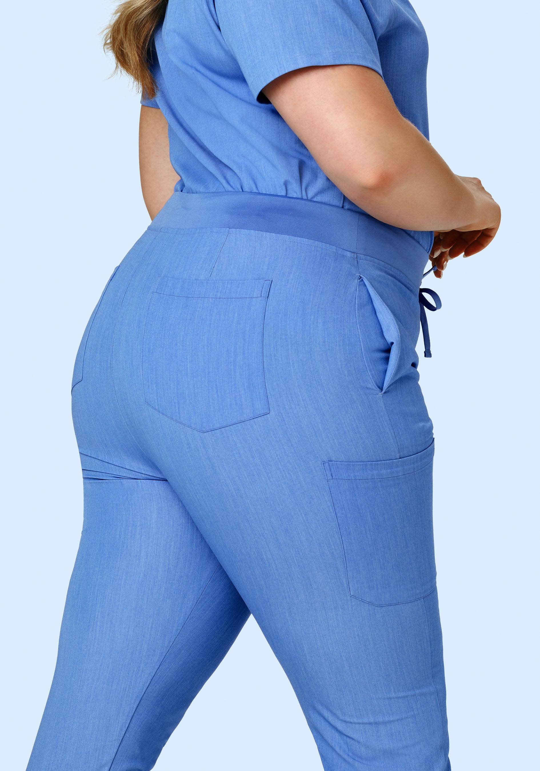 High Waisted Joggers Heather Blue