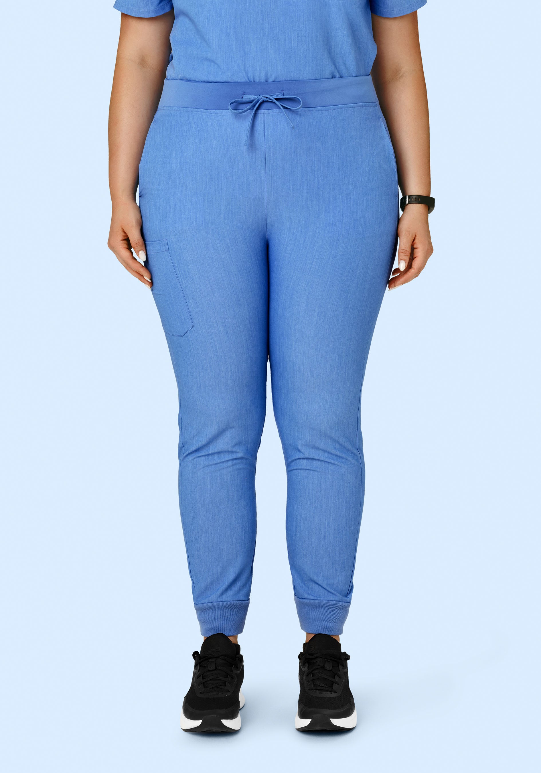 High Waisted Joggers Heather Blue