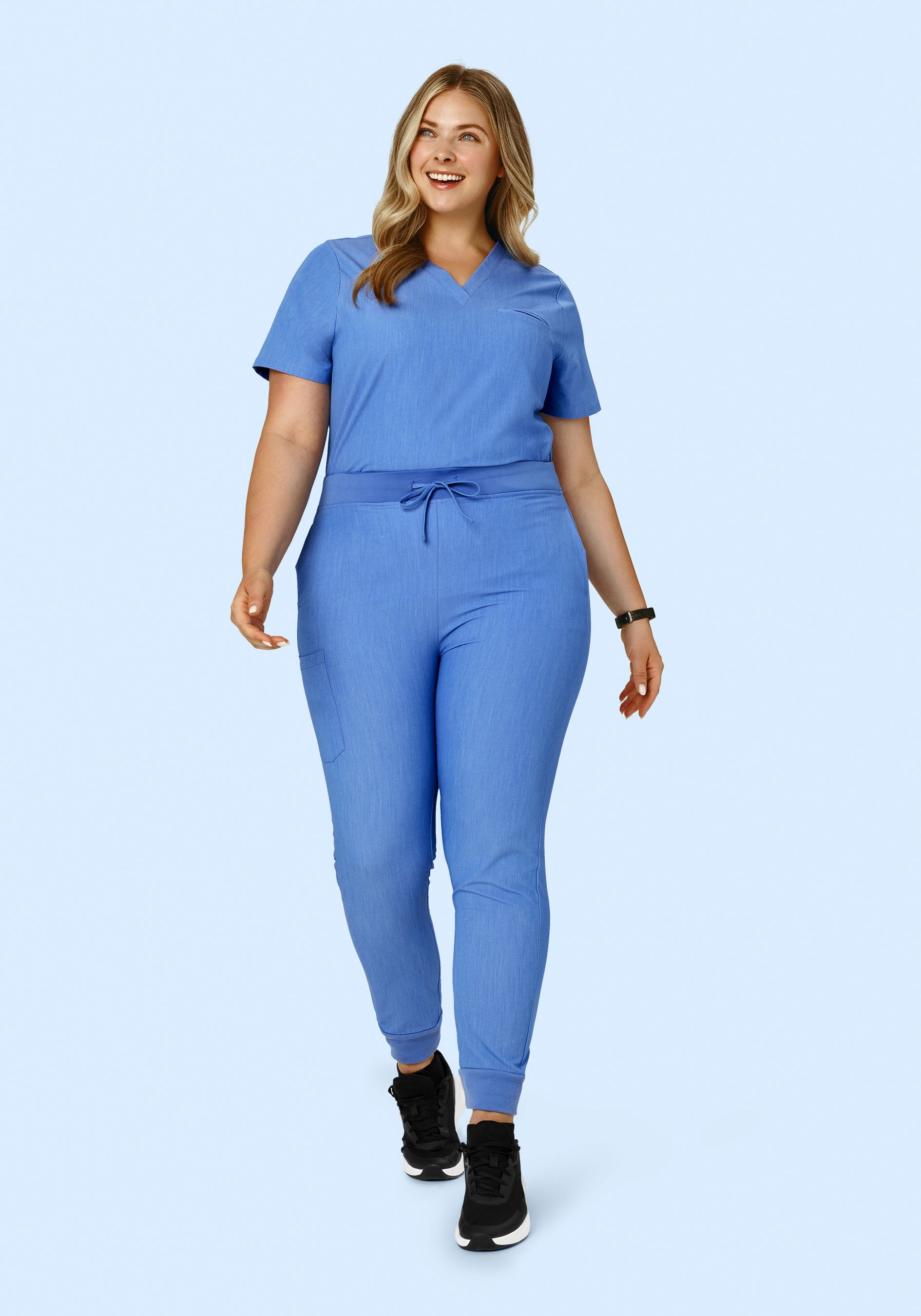 High Waisted Joggers Heather Blue