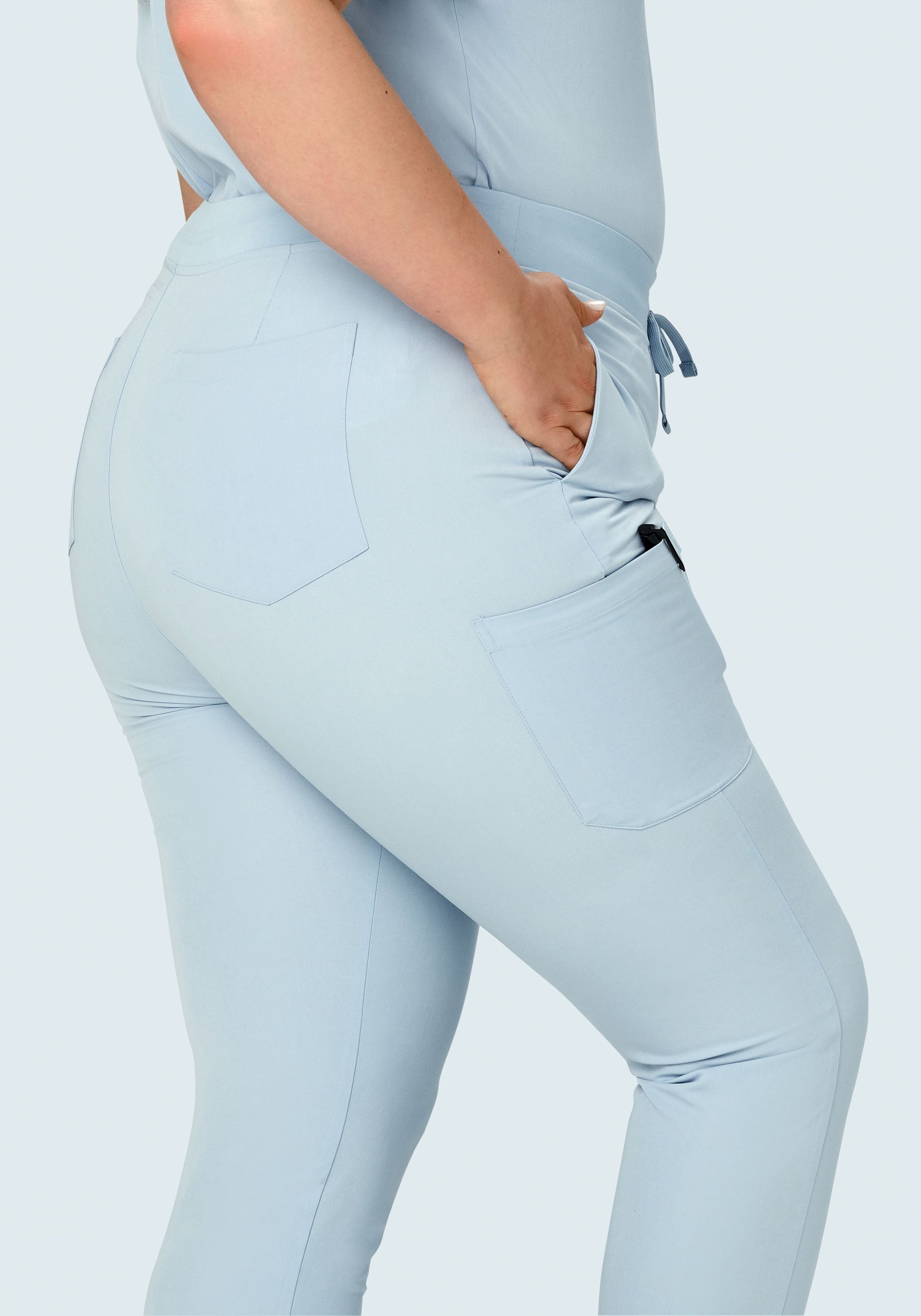 High Waisted Joggers Powder Blue