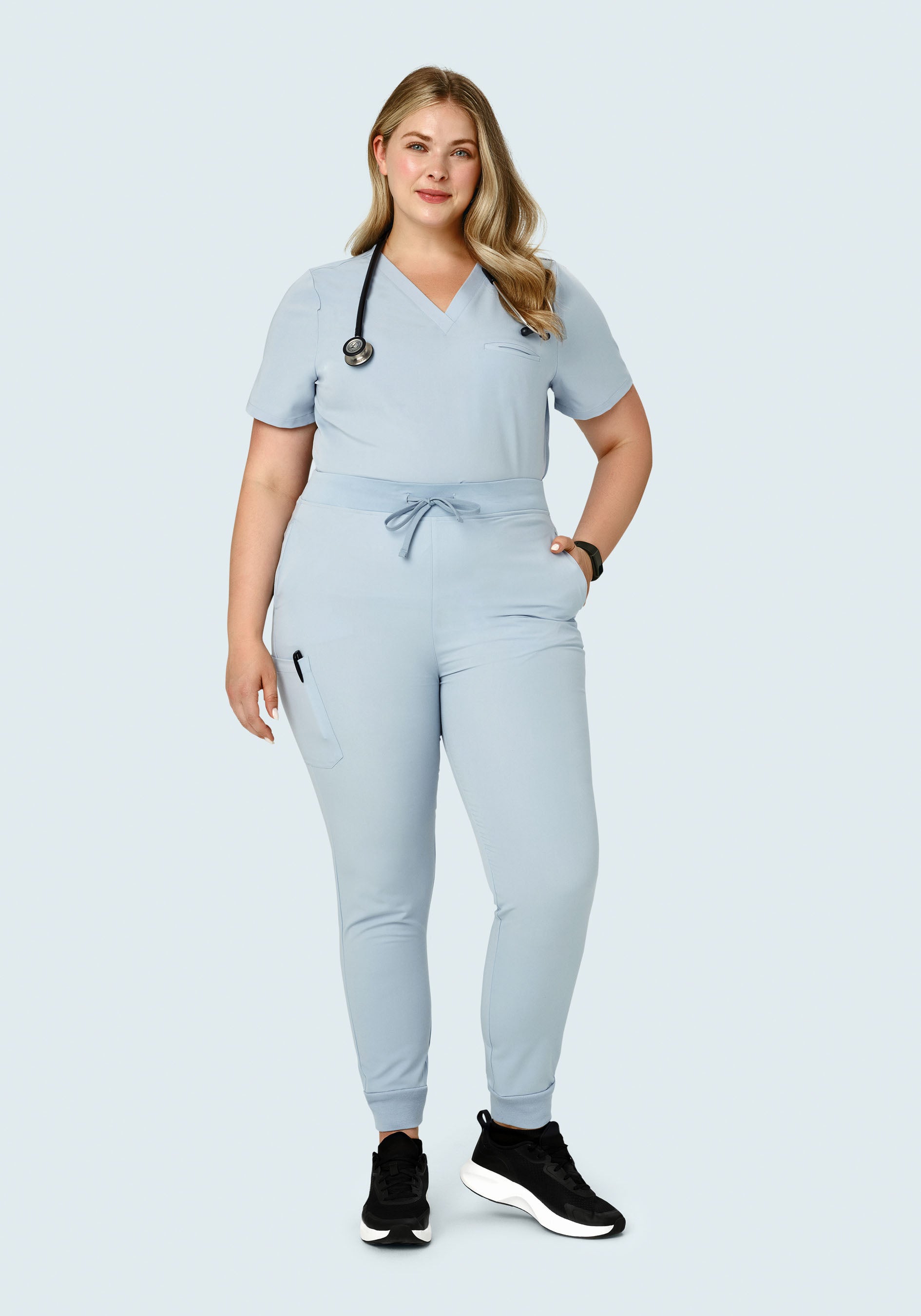 High Waisted Joggers Powder Blue