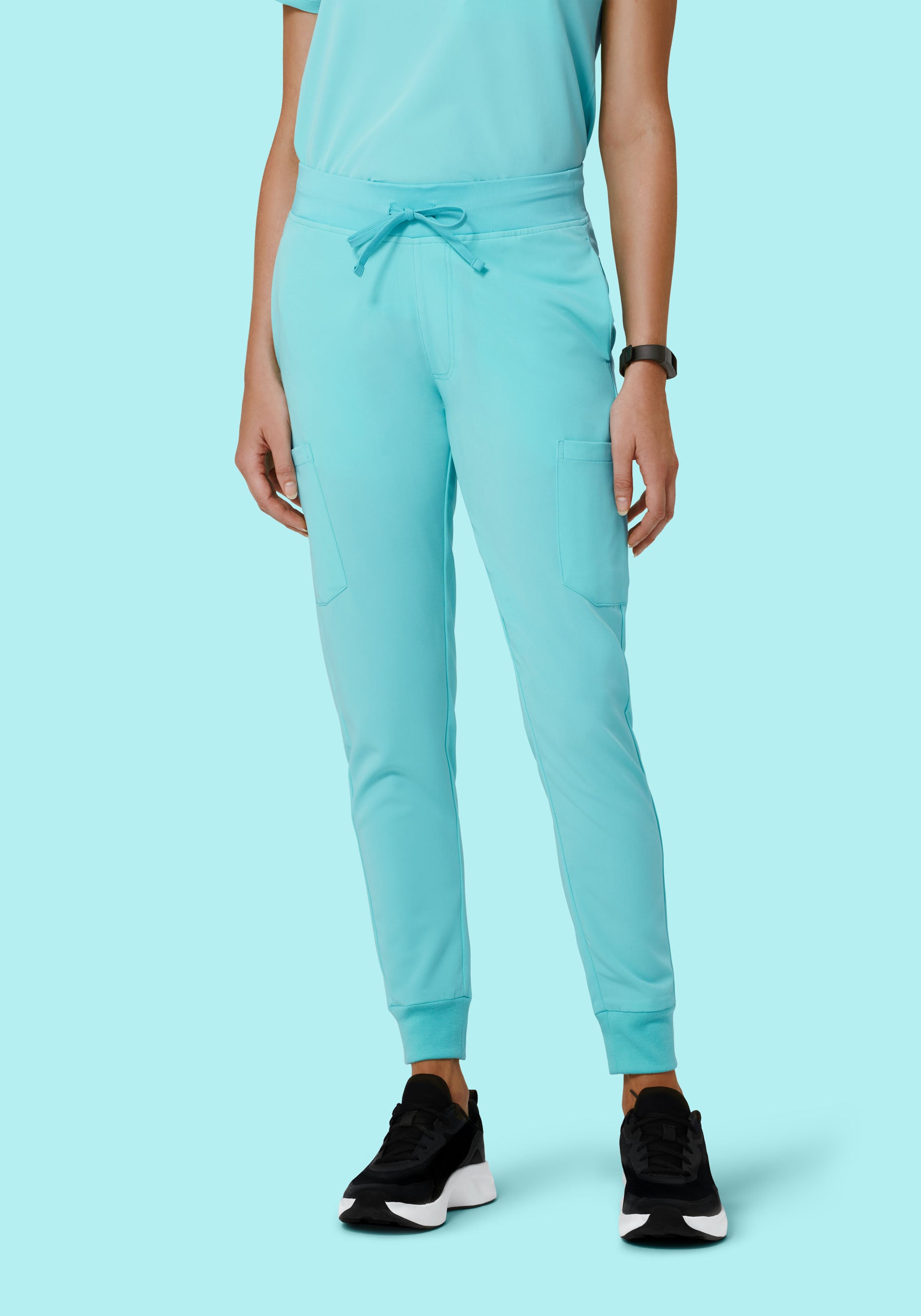 9 Pocket Joggers Aqua