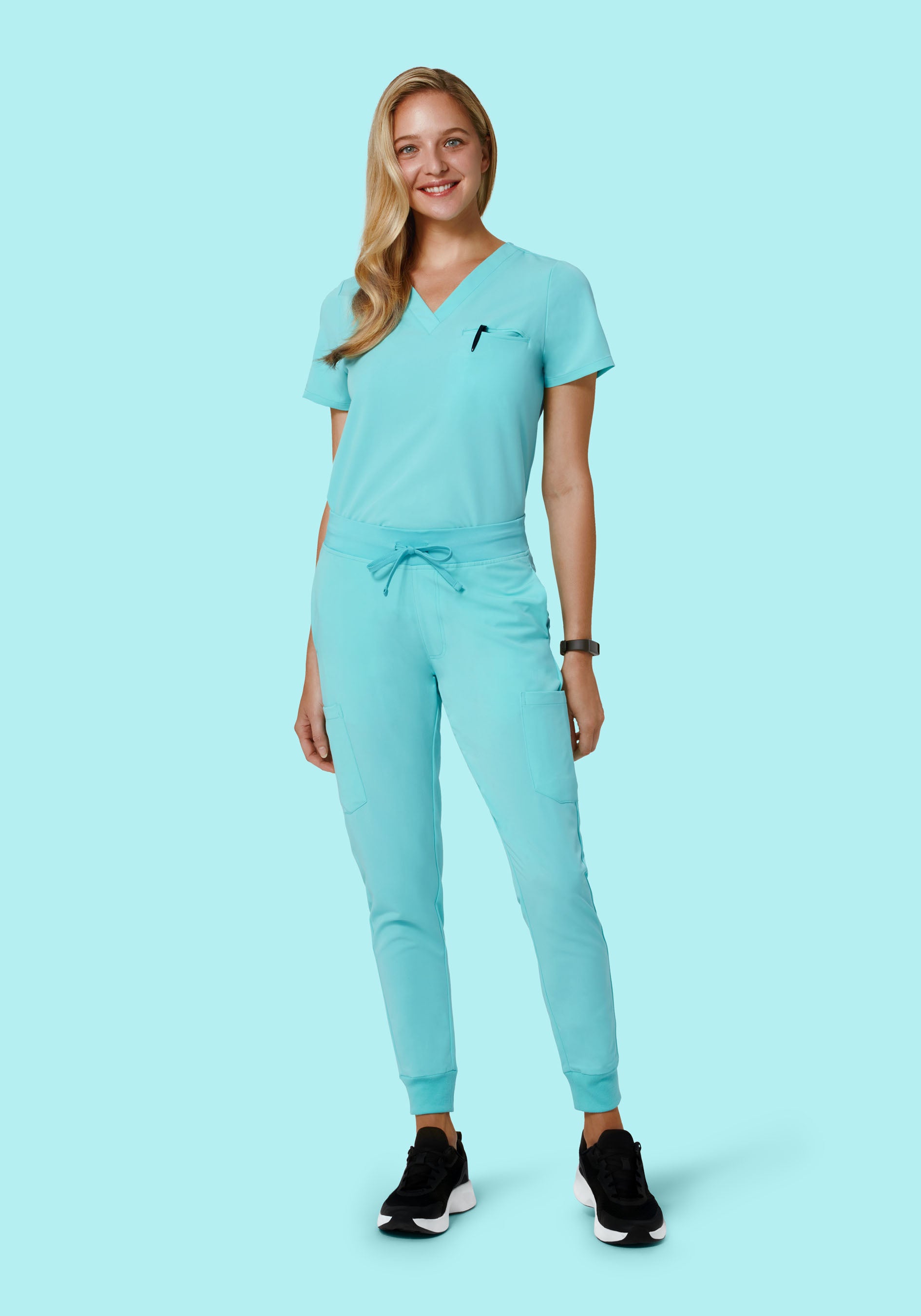 9 Pocket Joggers Aqua