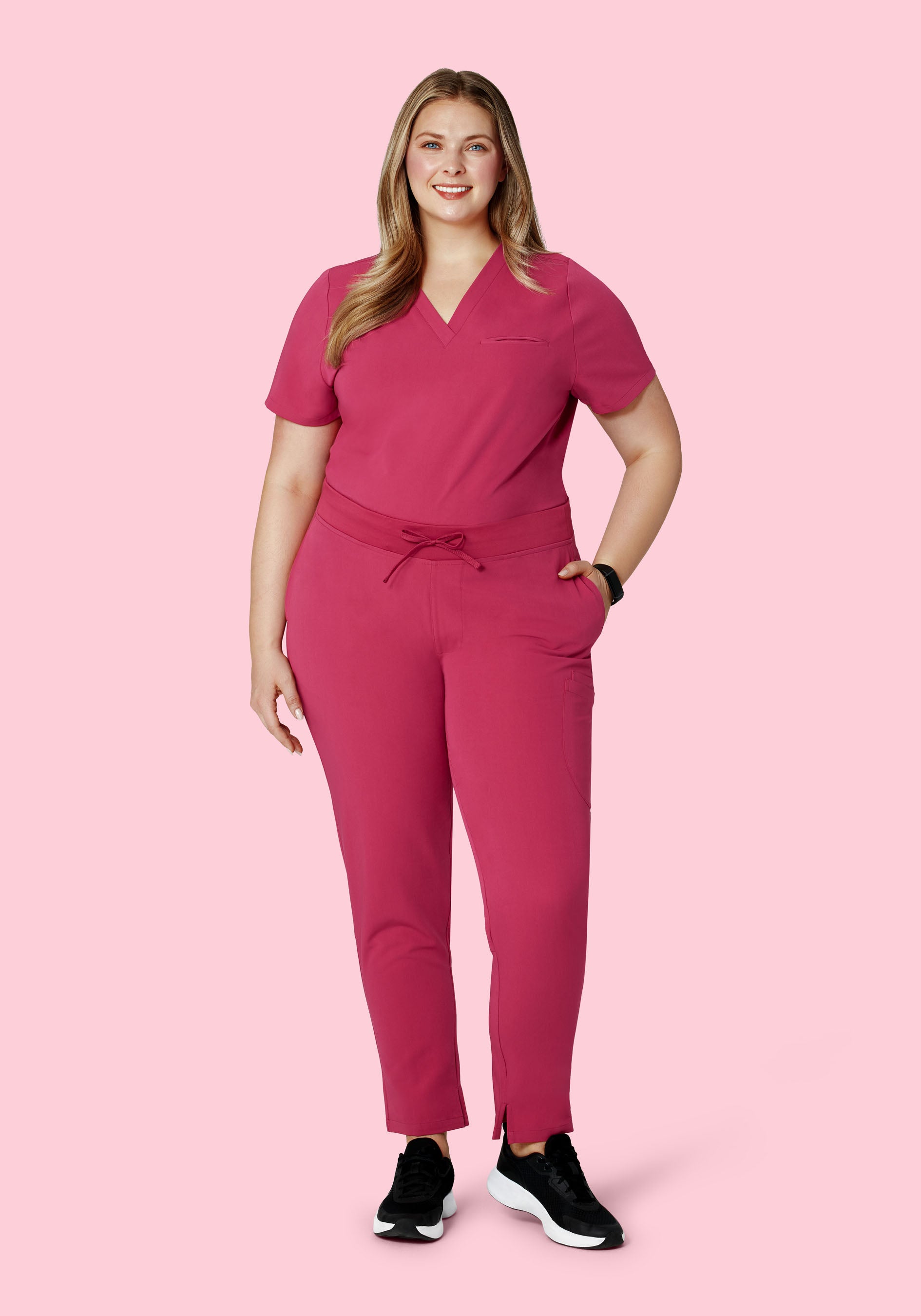 6 Pocket Slim Pants Deep Magenta