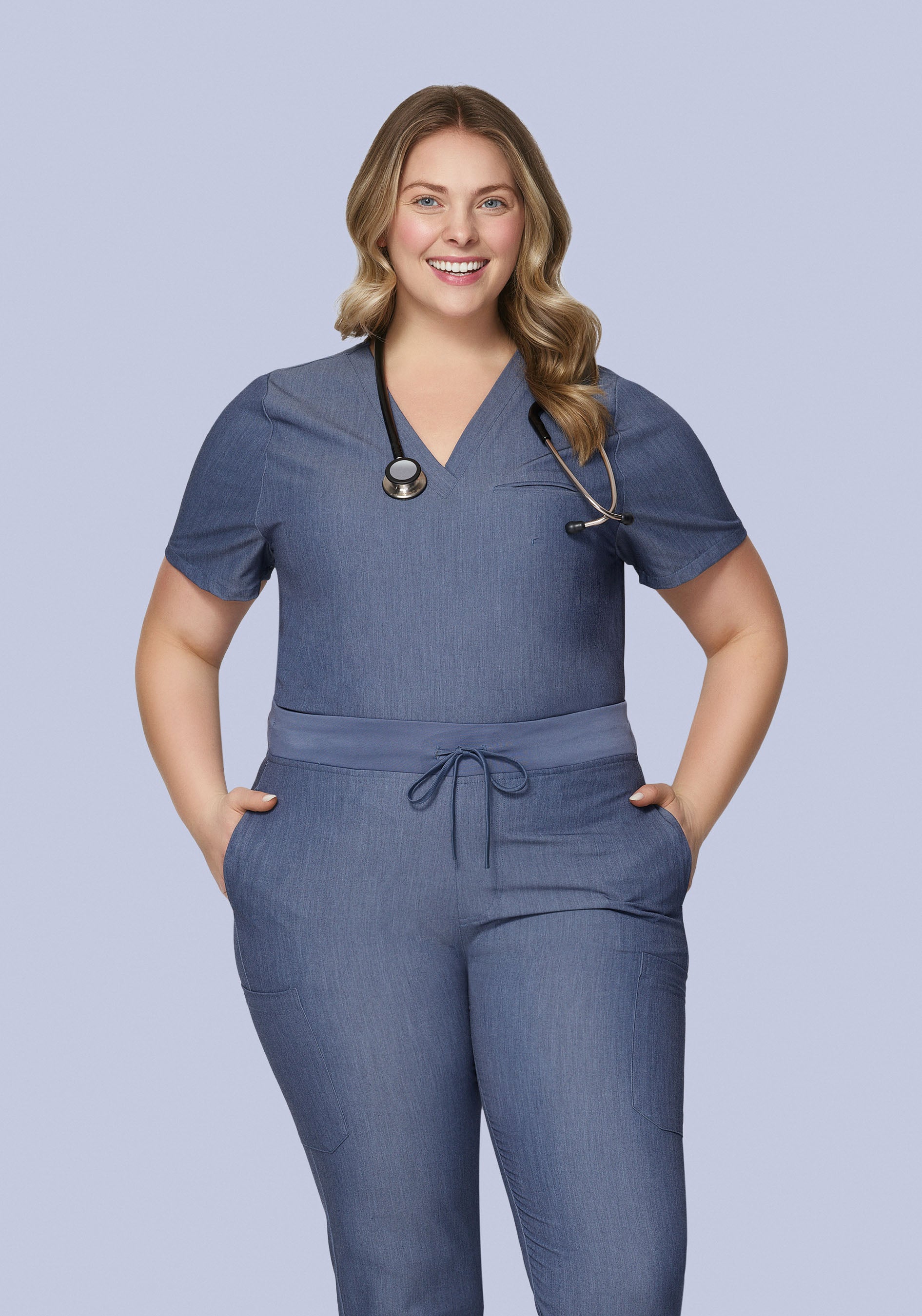 One Pocket Top Heather Denim