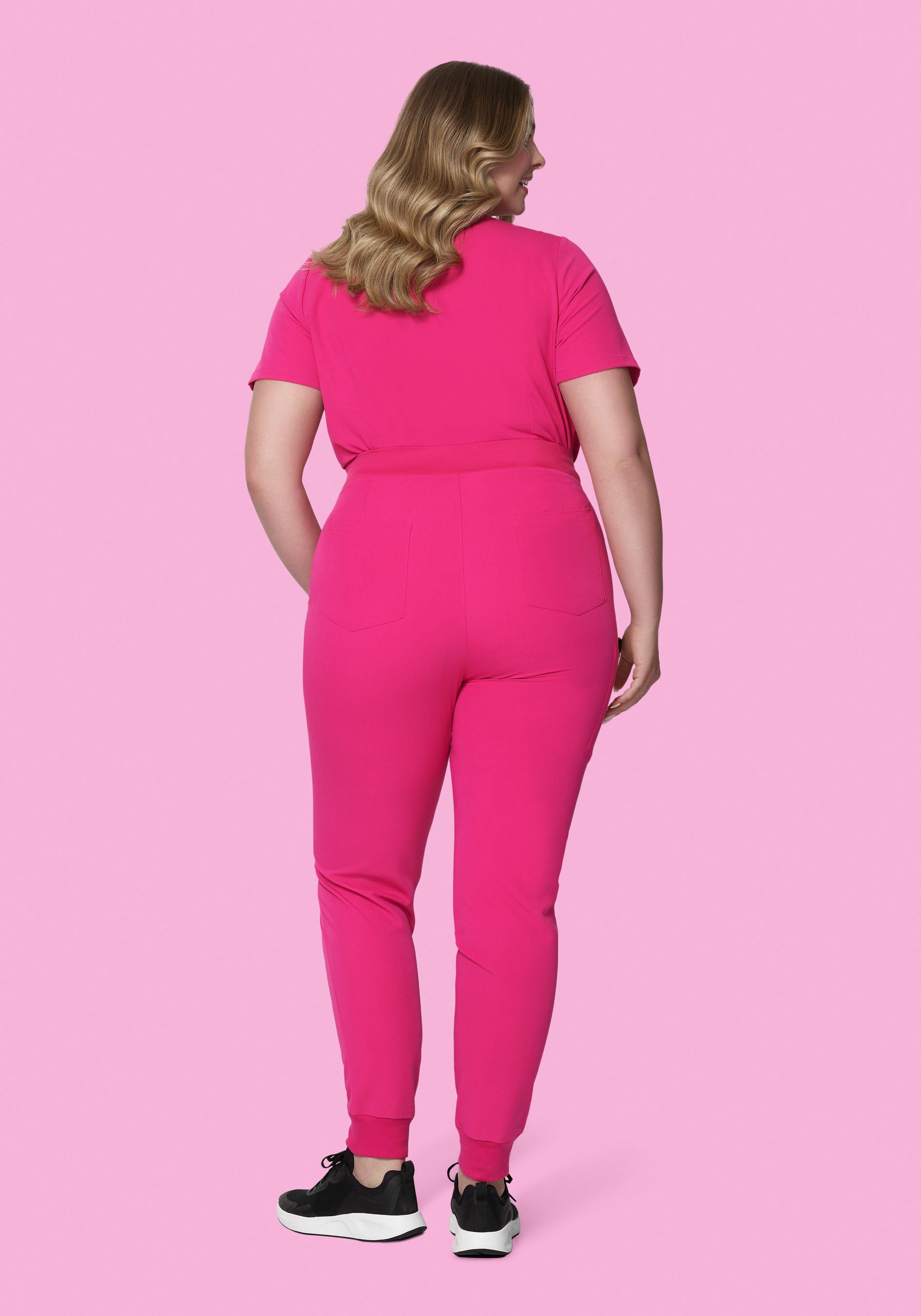 High Waisted Joggers Shocking Pink