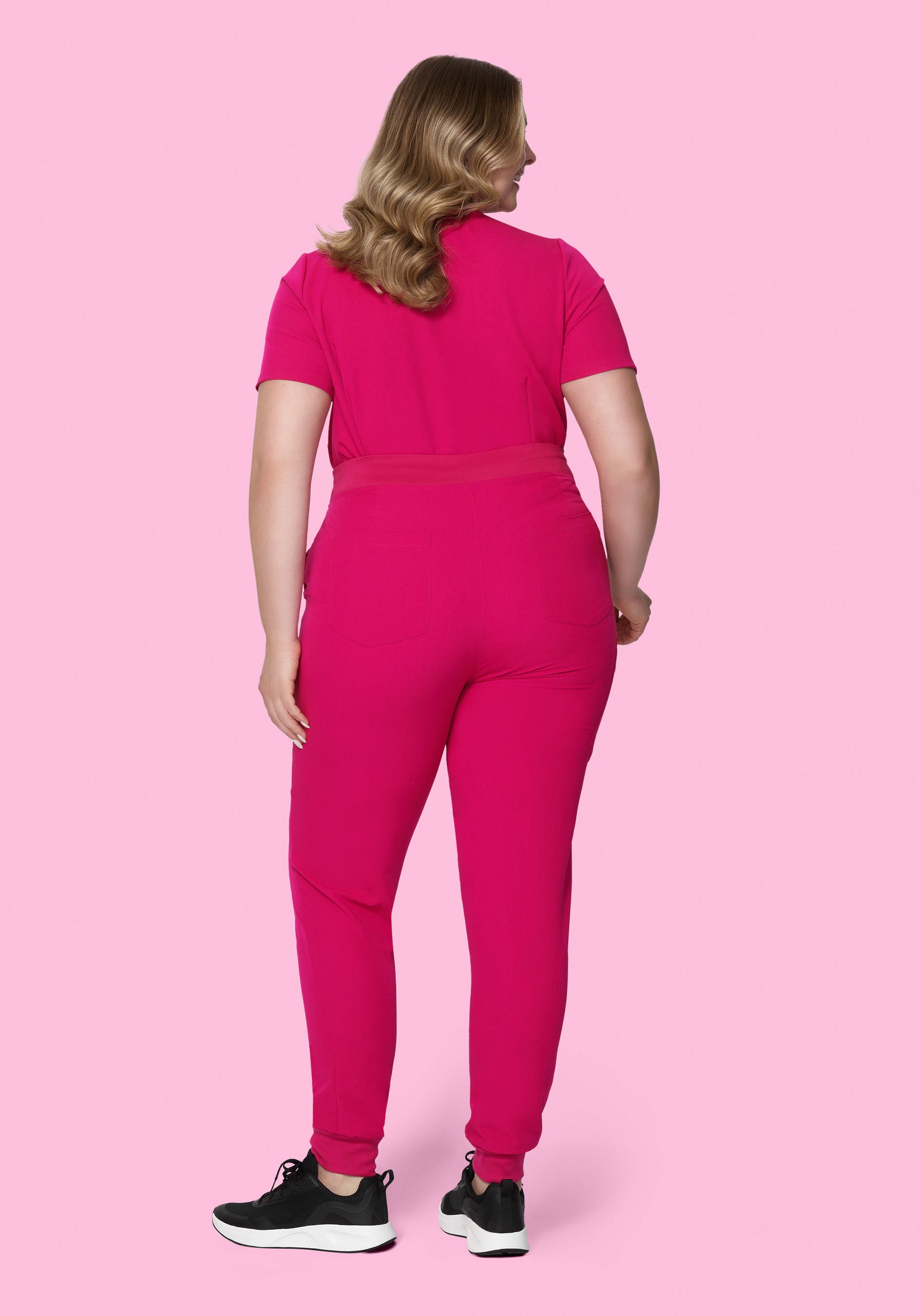 High Waisted Joggers Raspberry