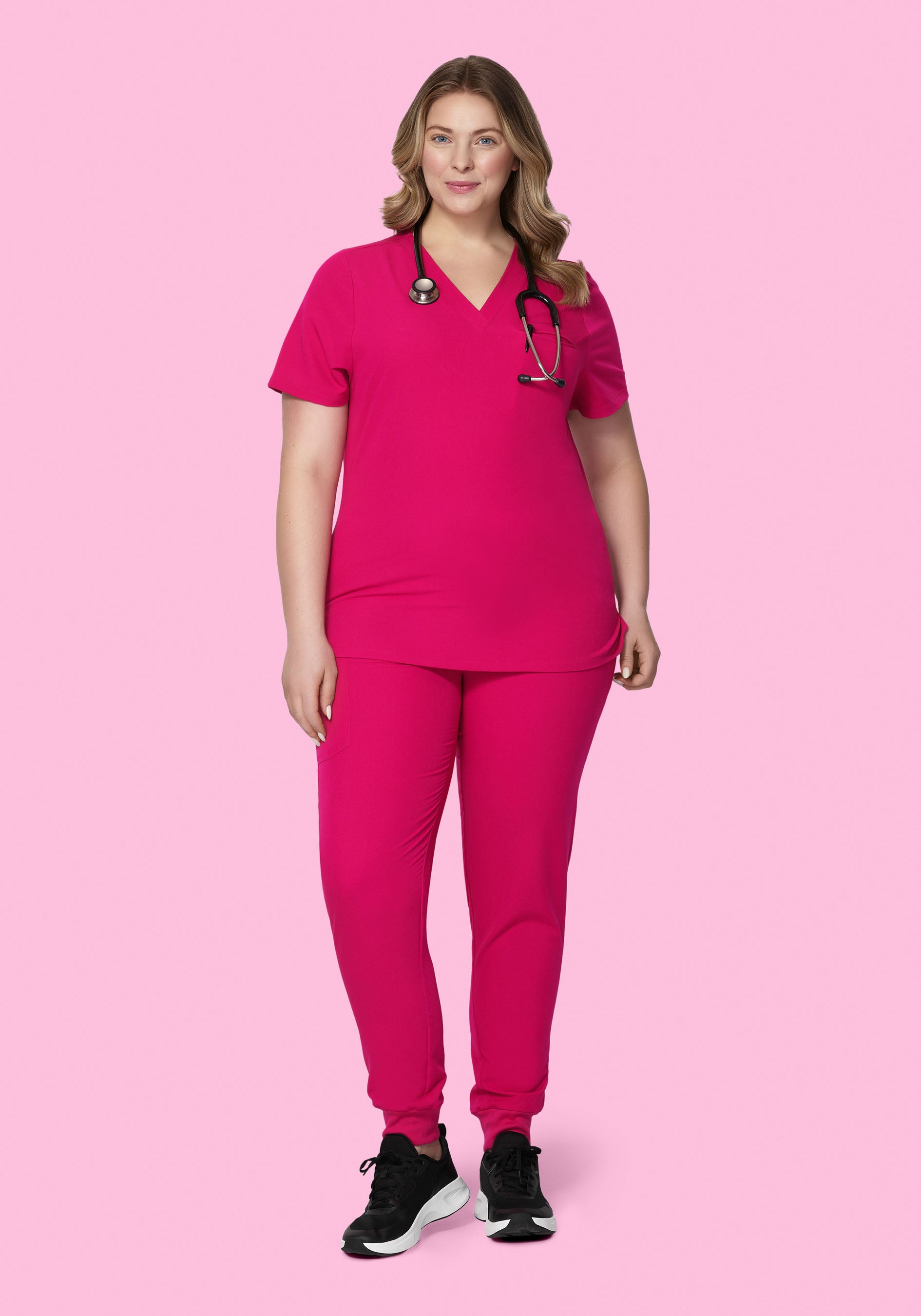 High Waisted Joggers Raspberry