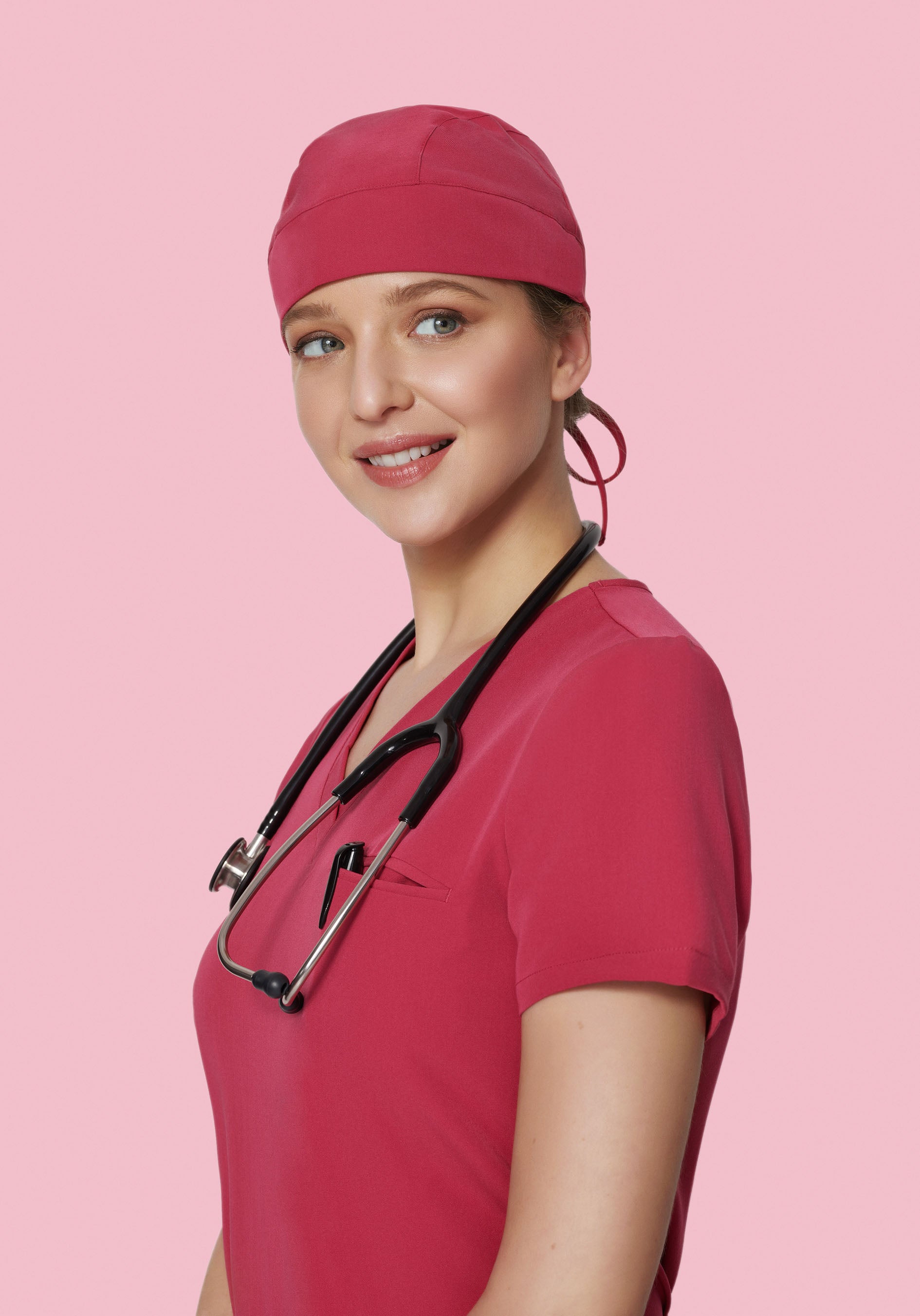 Contemporary Scrub Cap Deep Rose
