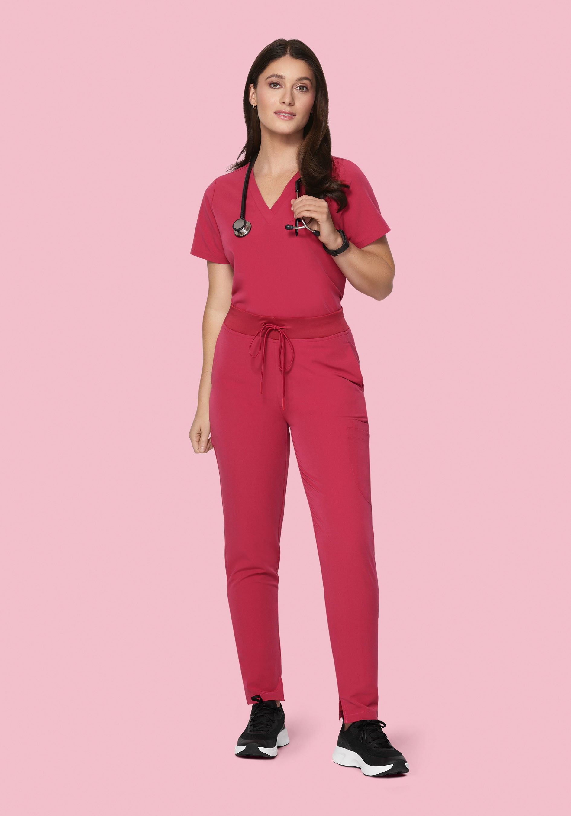 6 Pocket Slim Pants Deep Rose