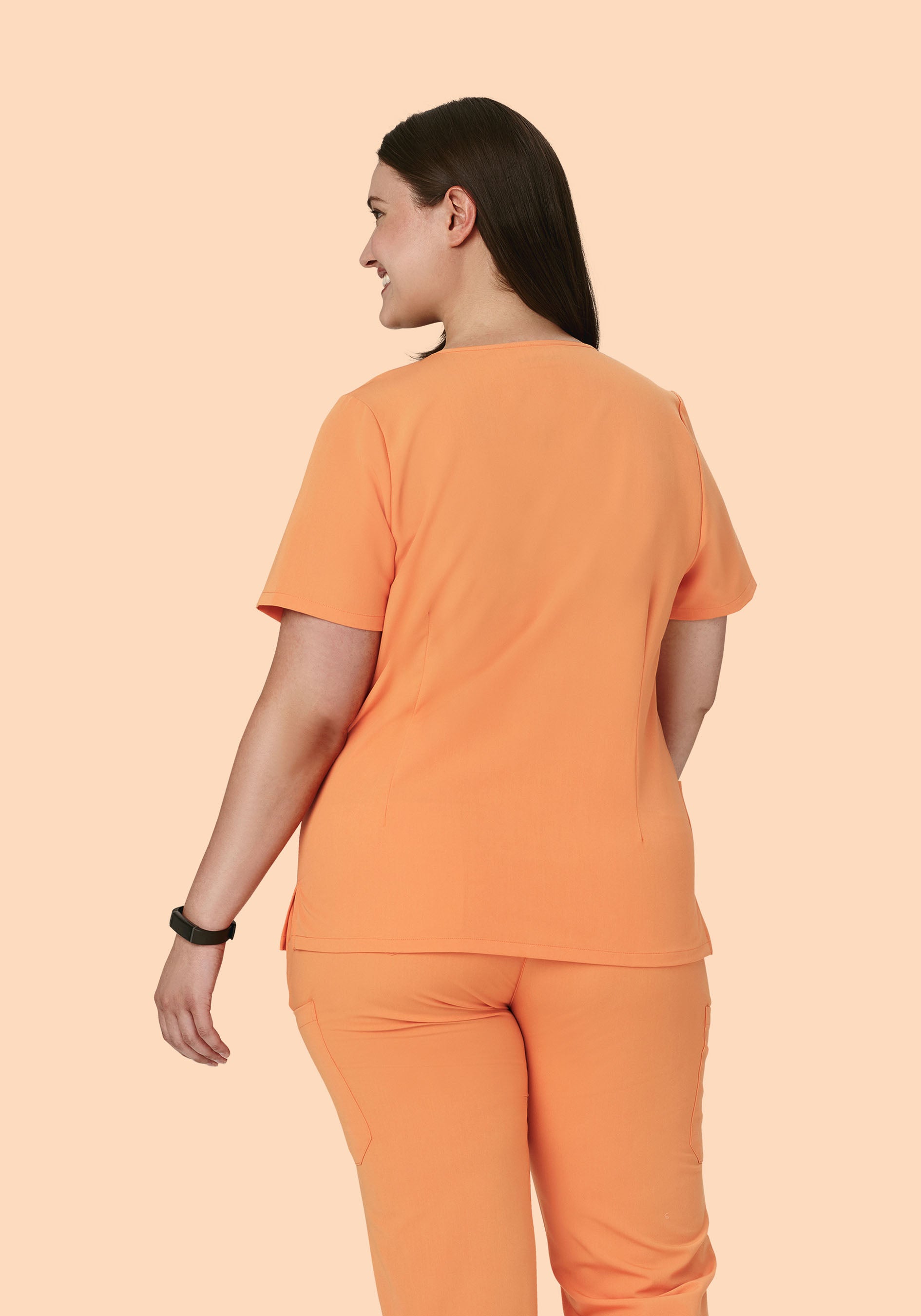 5 Pocket Notch Neck Top Cantaloupe