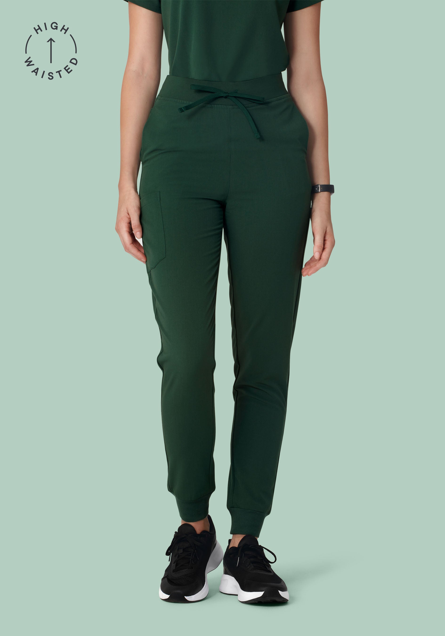 Women's High Waisted Jogger Scrub Pants - Midnight Green | Mandala