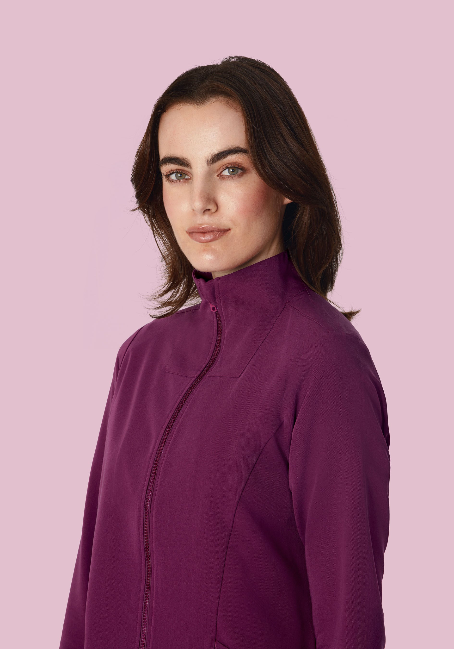 Women's Modern Scrub Jacket Plum