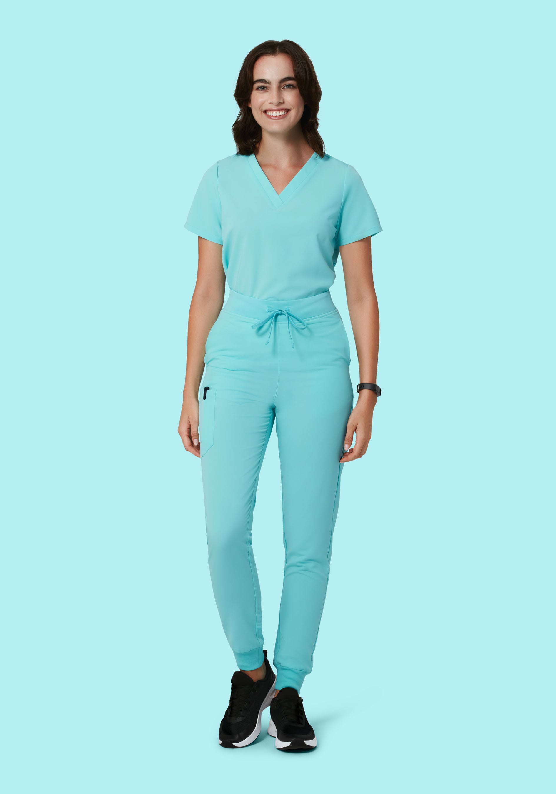 High Waisted Joggers Aqua