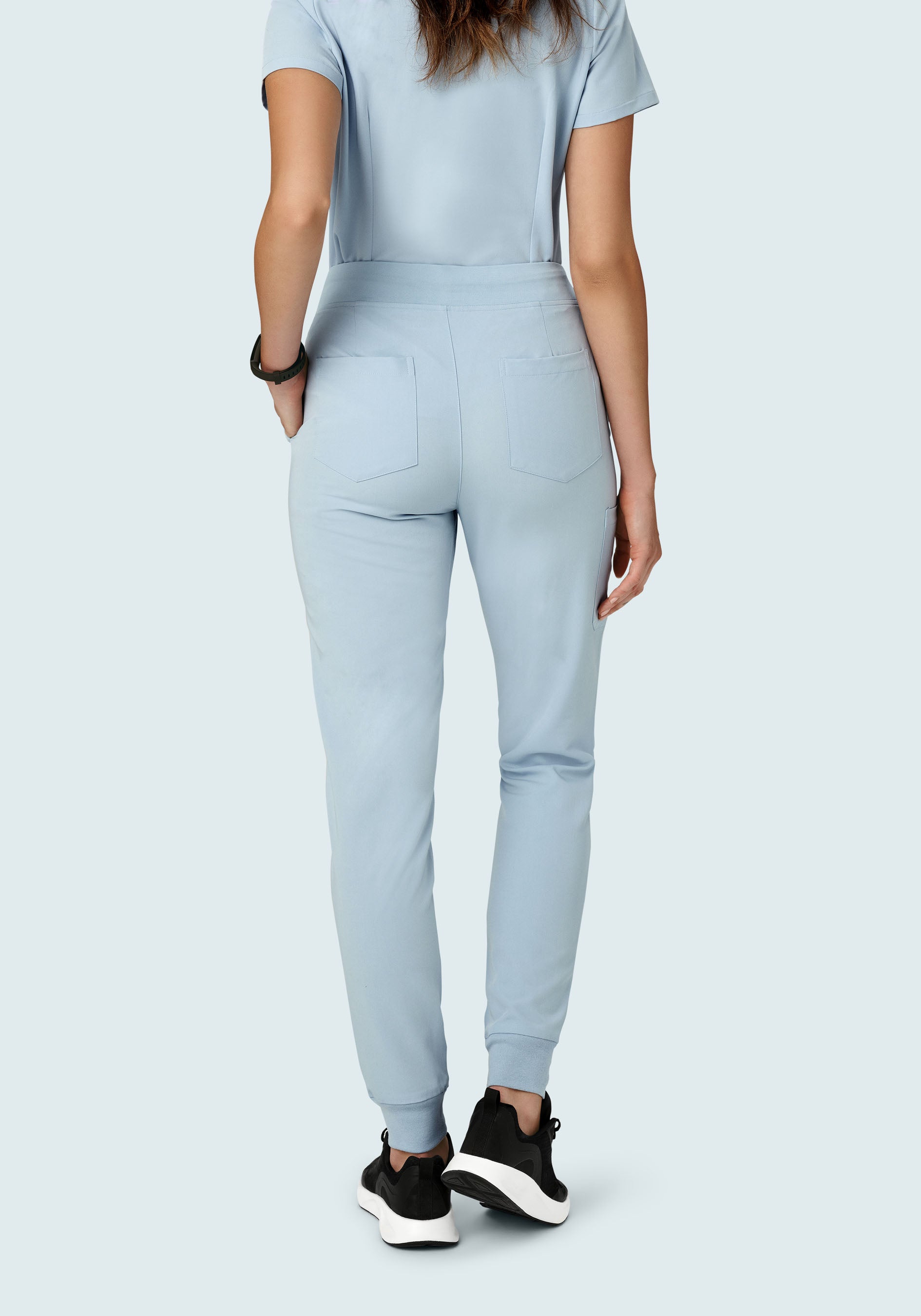 High Waisted Joggers Powder Blue