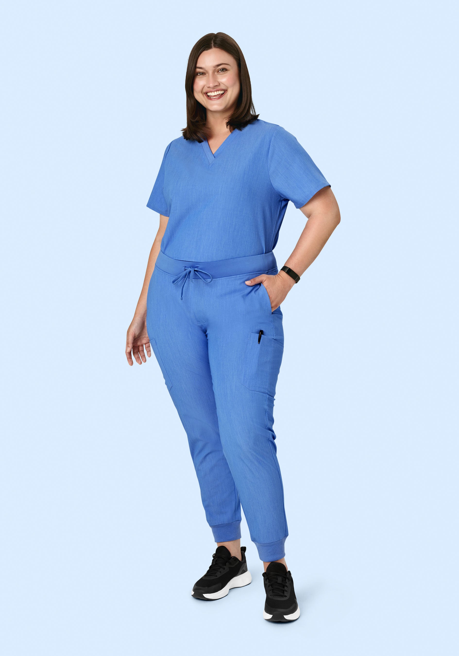 9 Pocket Joggers Heather Blue