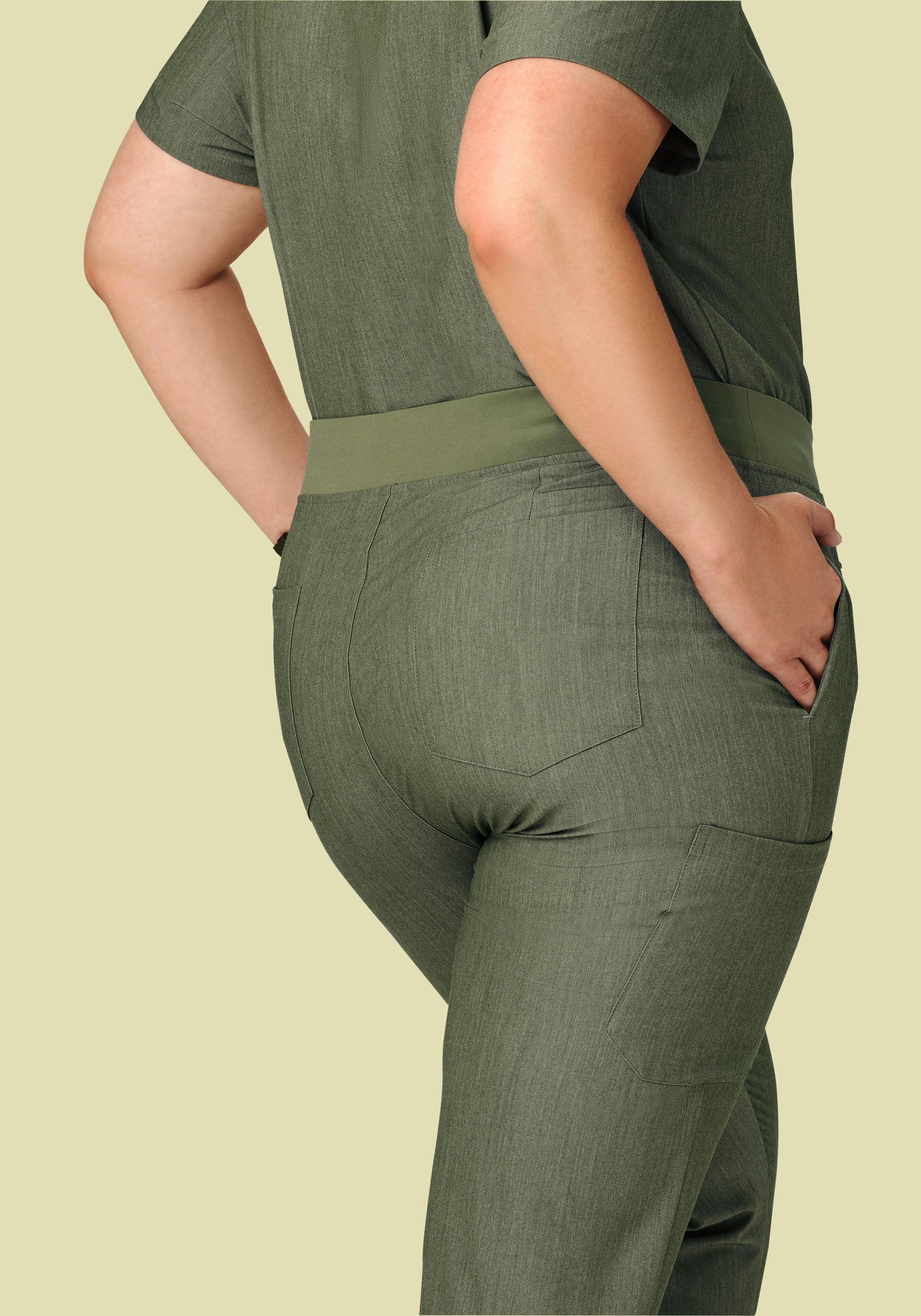 9 Pocket Joggers Heather Olive