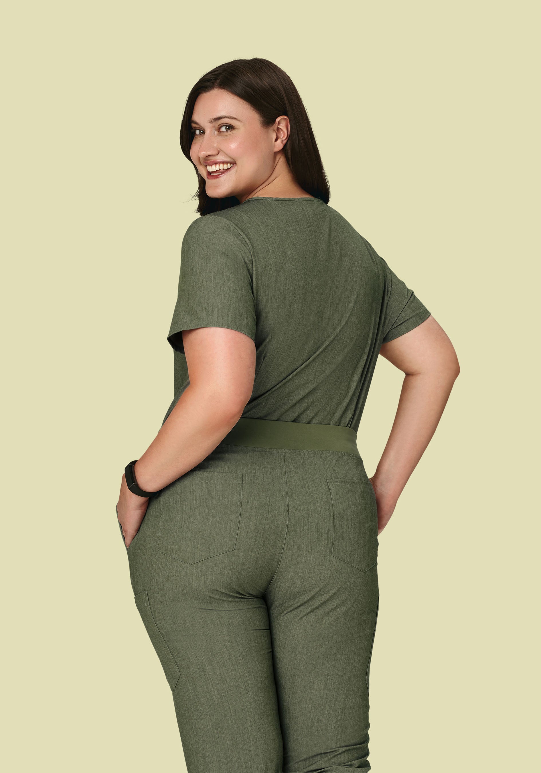 6 Pocket Top Heather Olive