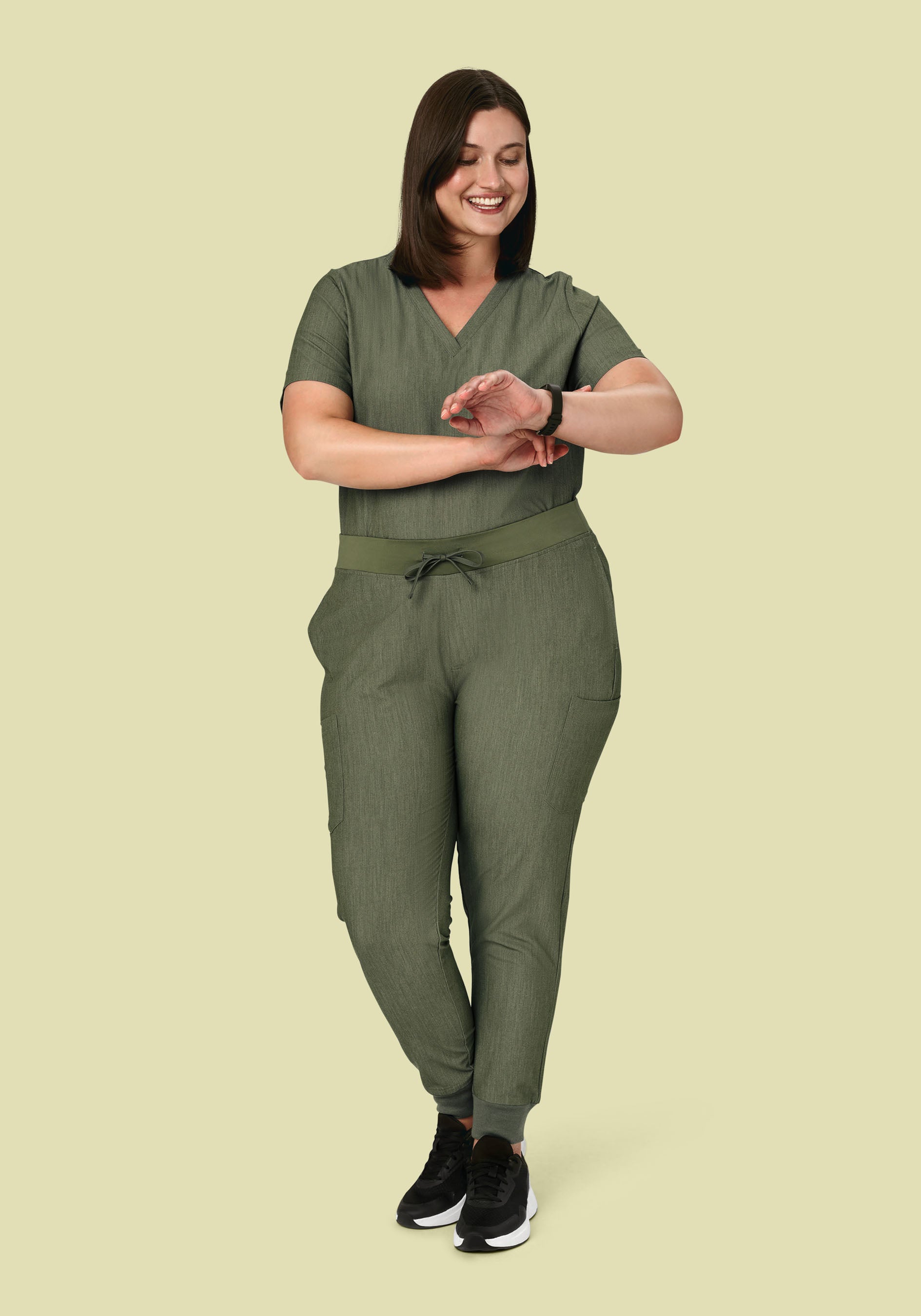 9 Pocket Joggers Heather Olive