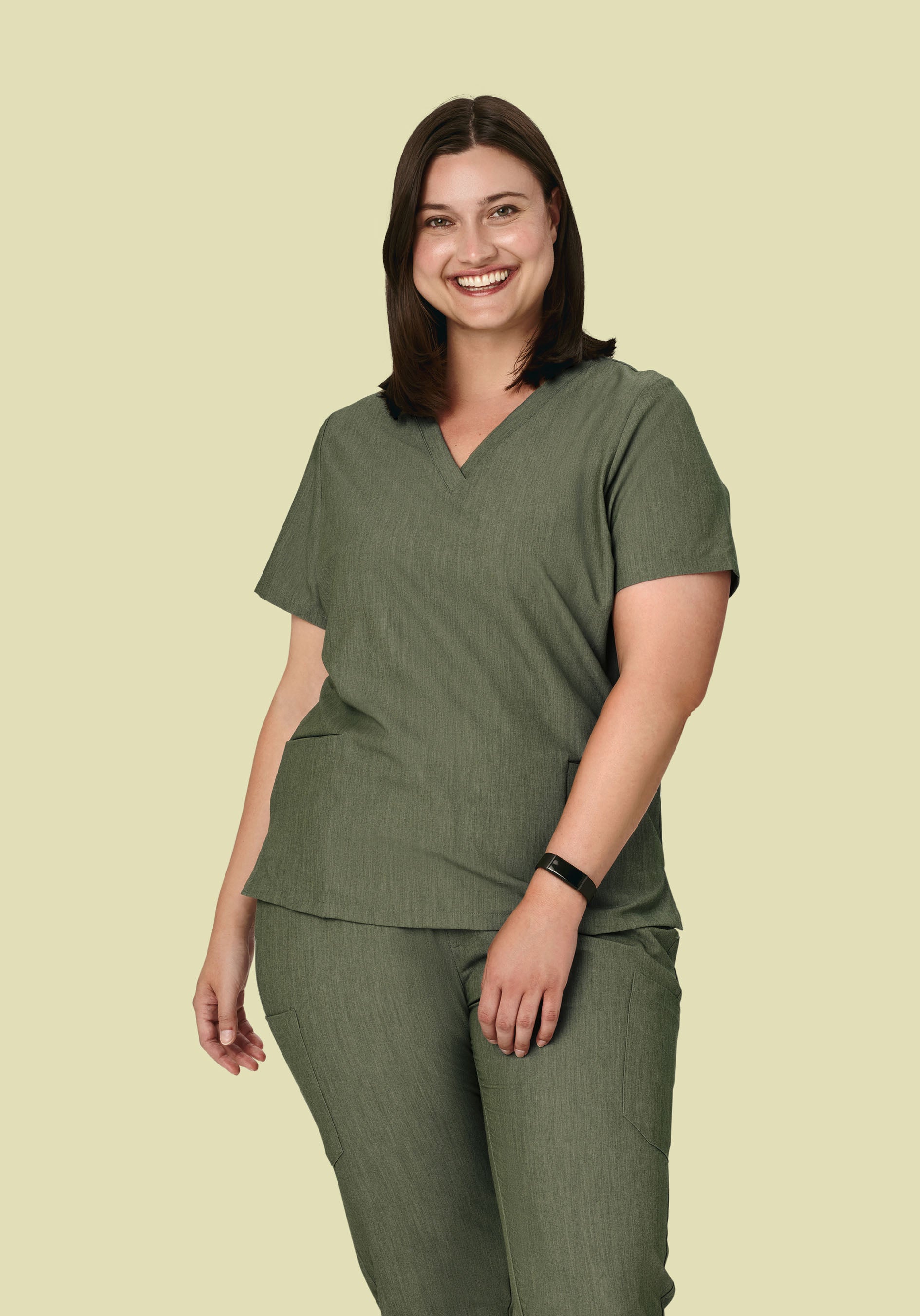 6 Pocket Top Heather Olive