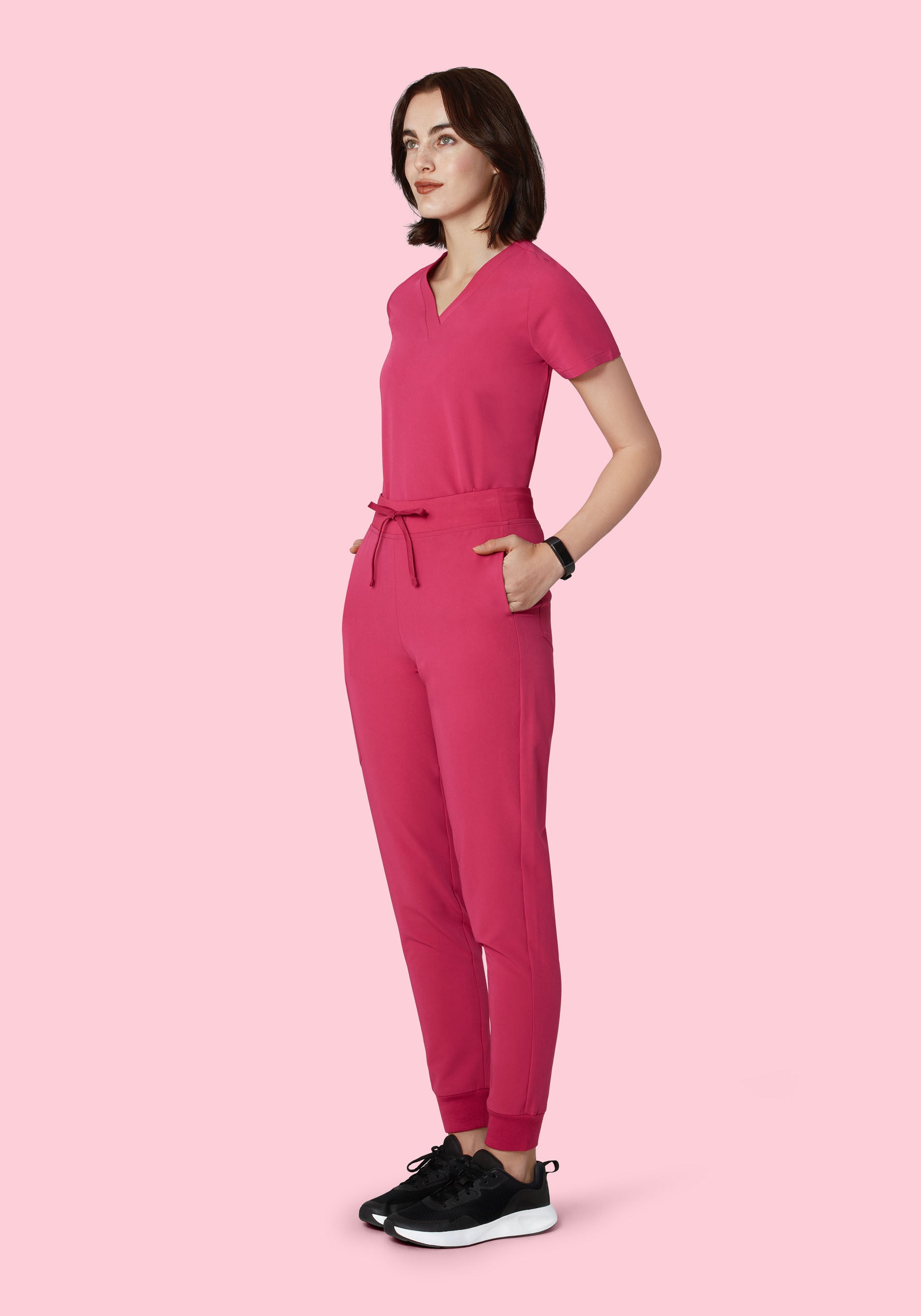 High Waisted Joggers Deep Magenta