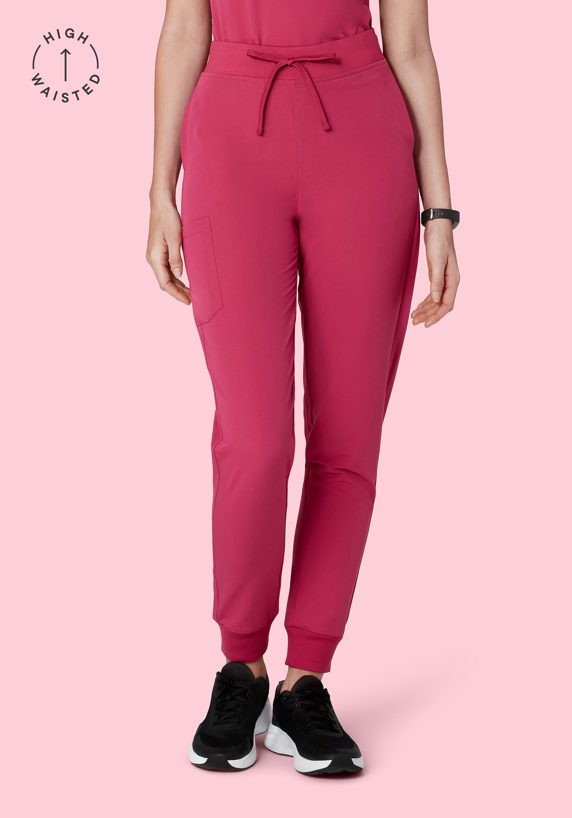 High Waisted Joggers Deep Magenta